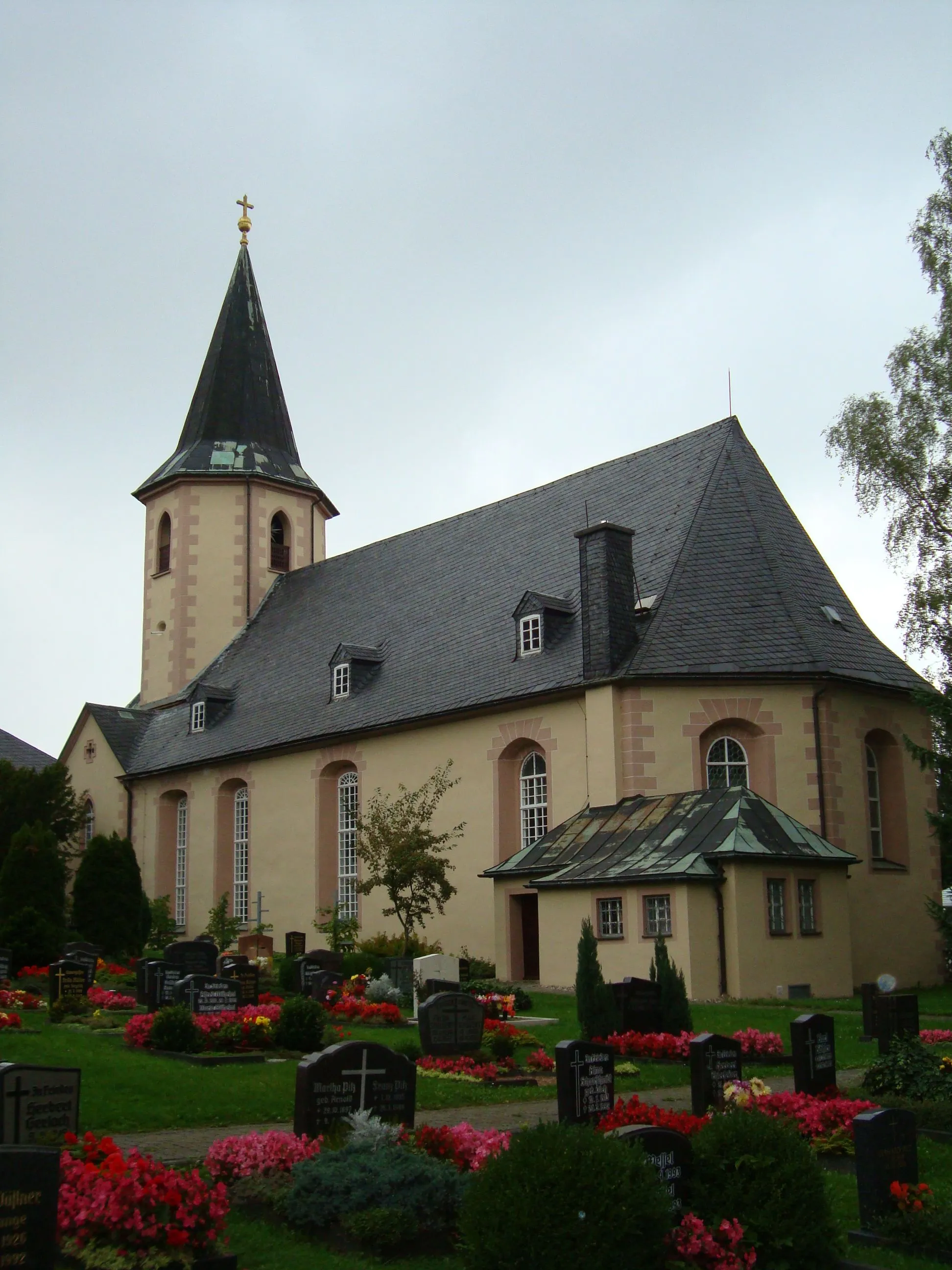Photo showing: Evangelische Kirche in Gelenau im Erzgebirge