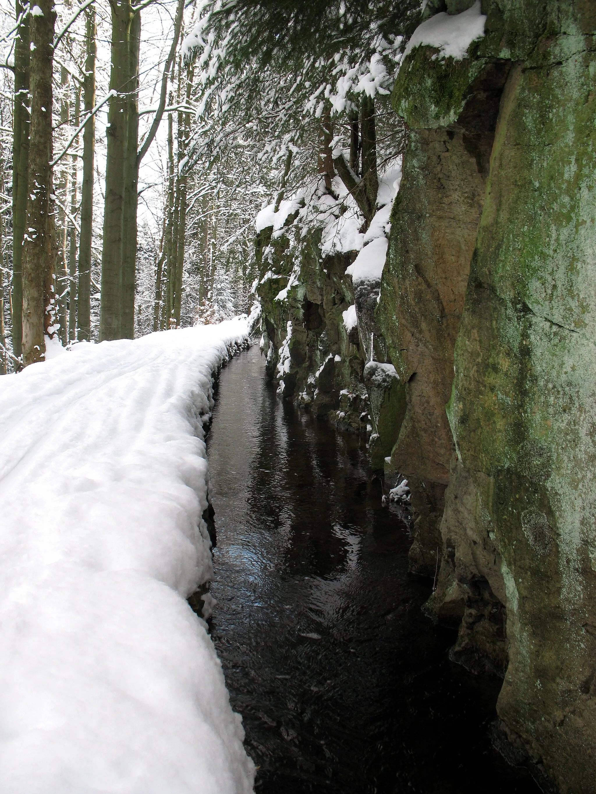 Photo showing: Grüner Graben im Winter