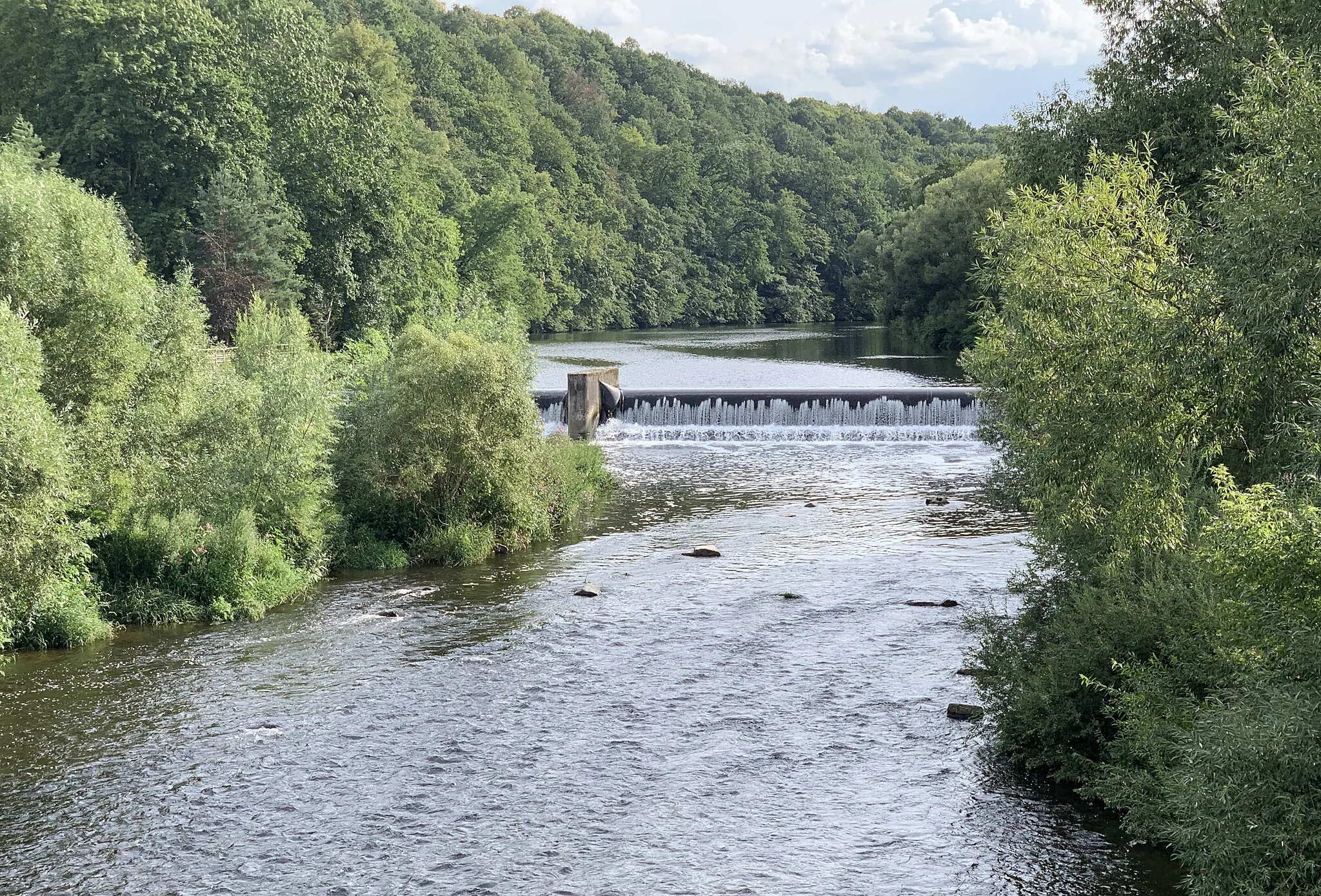 Photo showing: Muldewehr in Thierbach, an der Zwickauer Mulde