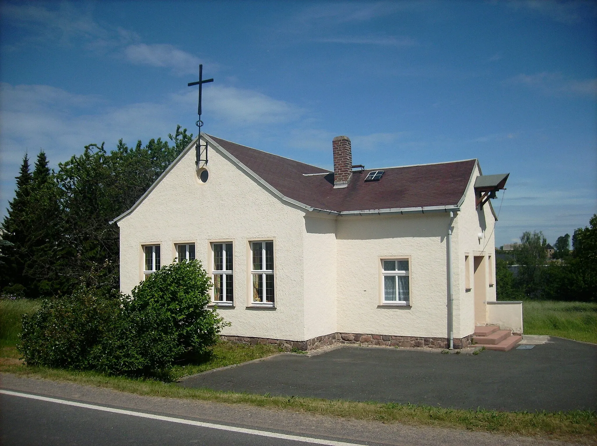 Photo showing: Lutheran chapel in Berbersdorf (Striegistal, Mittelsachsen district, Saxony)