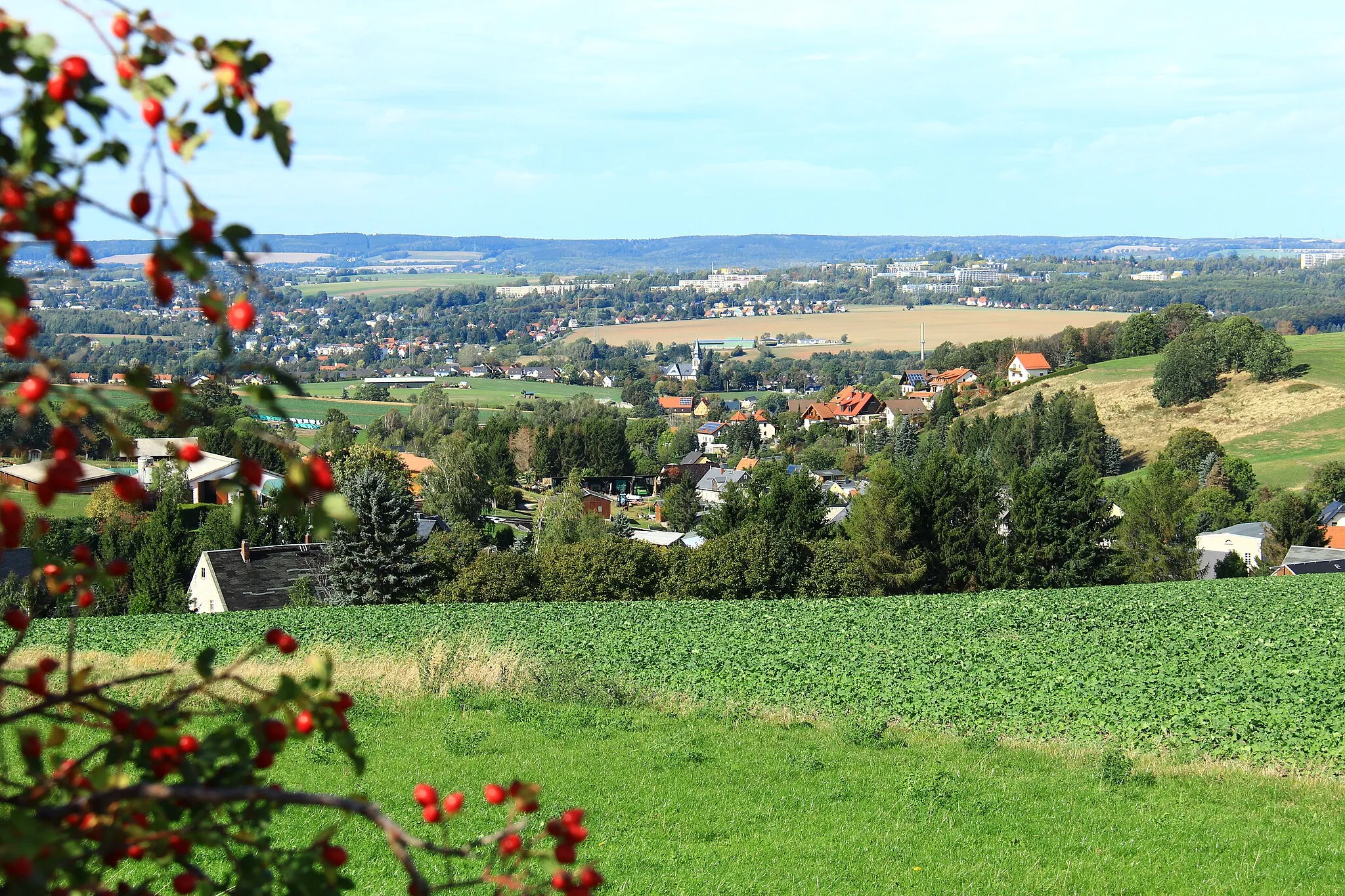 Photo showing: Blick nach Chemnitz OT Klaffenbach