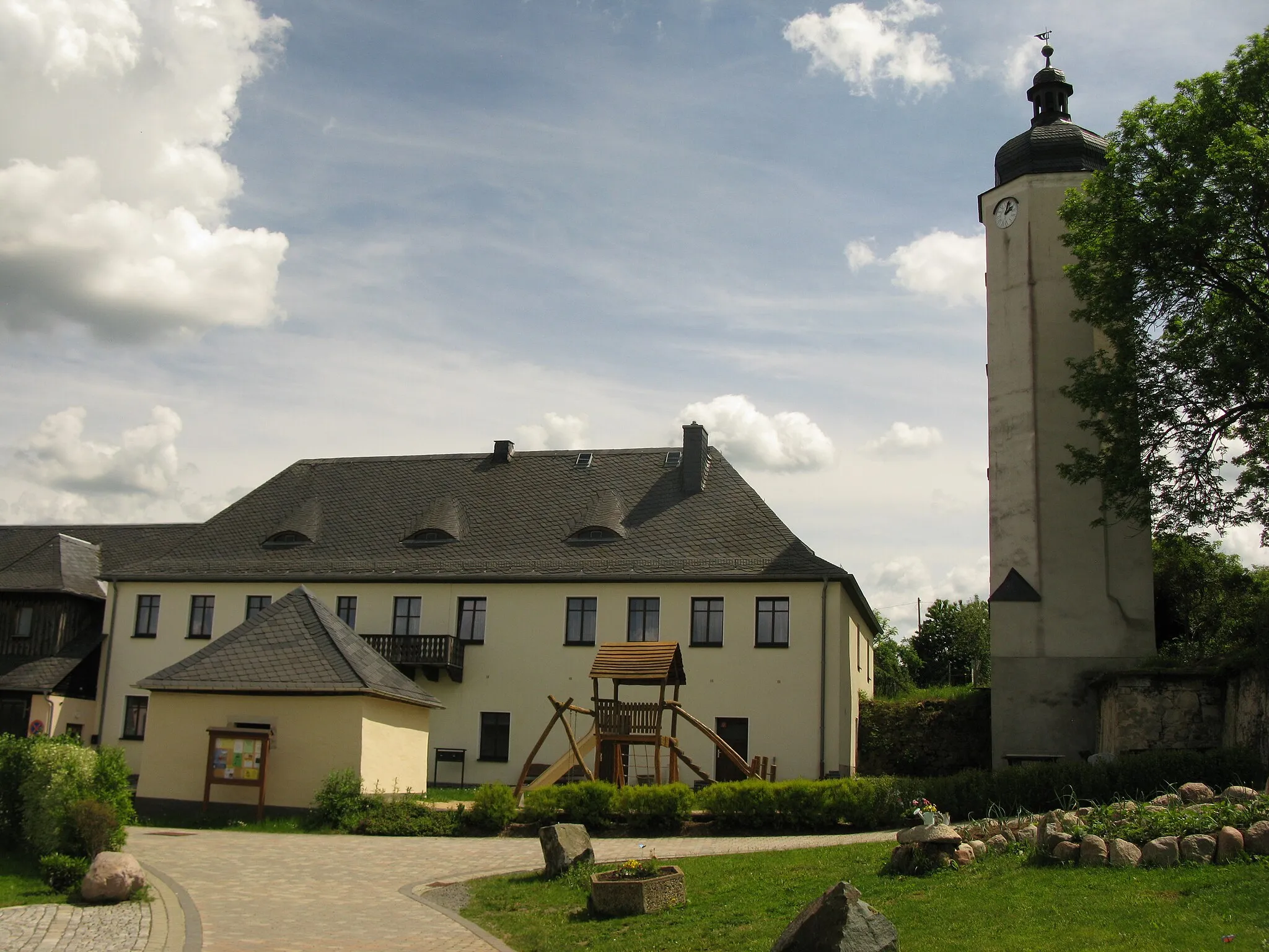 Photo showing: Rosenbach/Vogtl., Ortsteil Rößnitz:
denkmalgeschütztes Herrenhaus Rößnitz in der Teichstraße 2 (Sächsische Denkmal-ID:09231945)