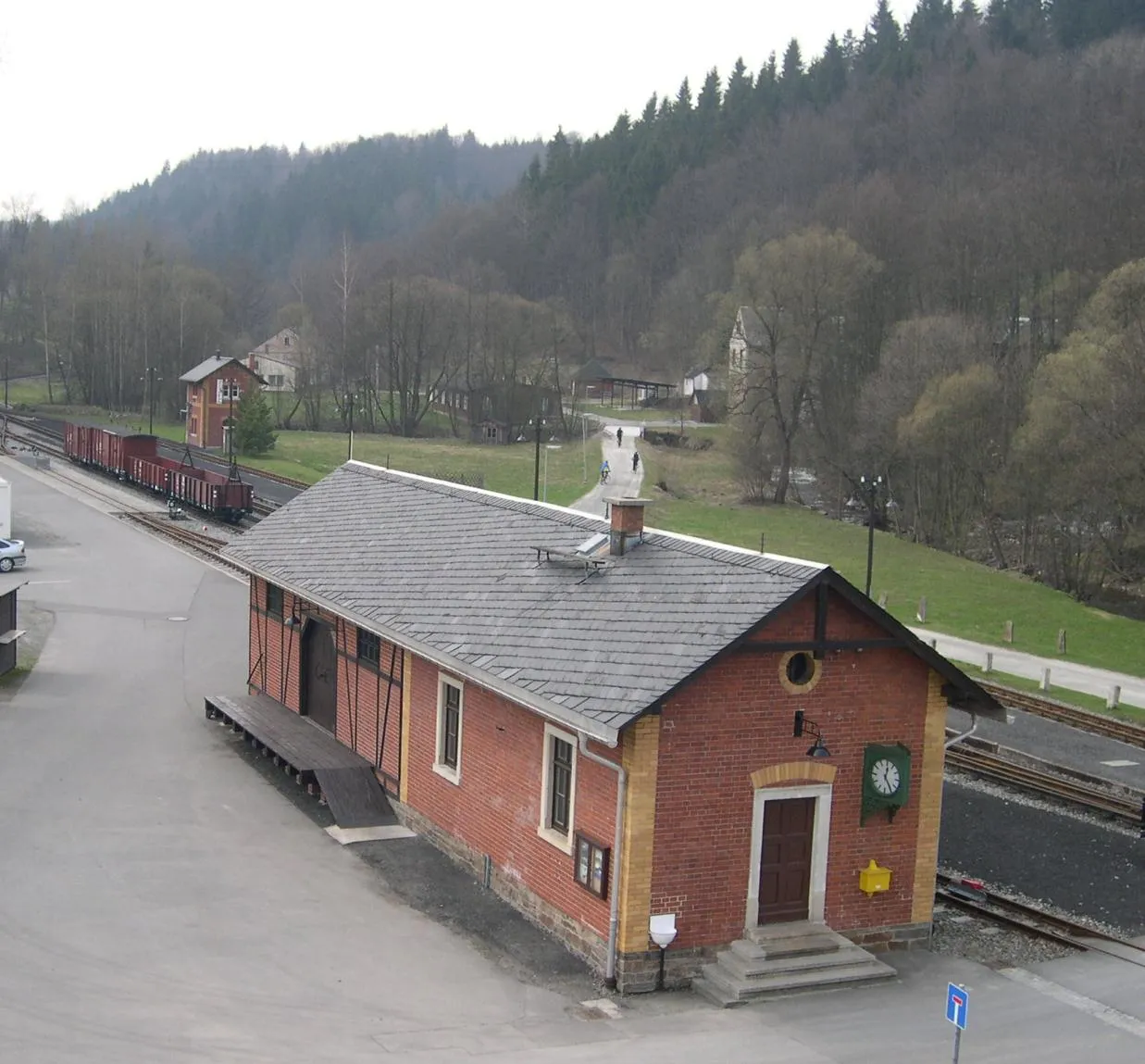 Photo showing: Pressnitztalbahn - Narrow gauge railway station Steinbach