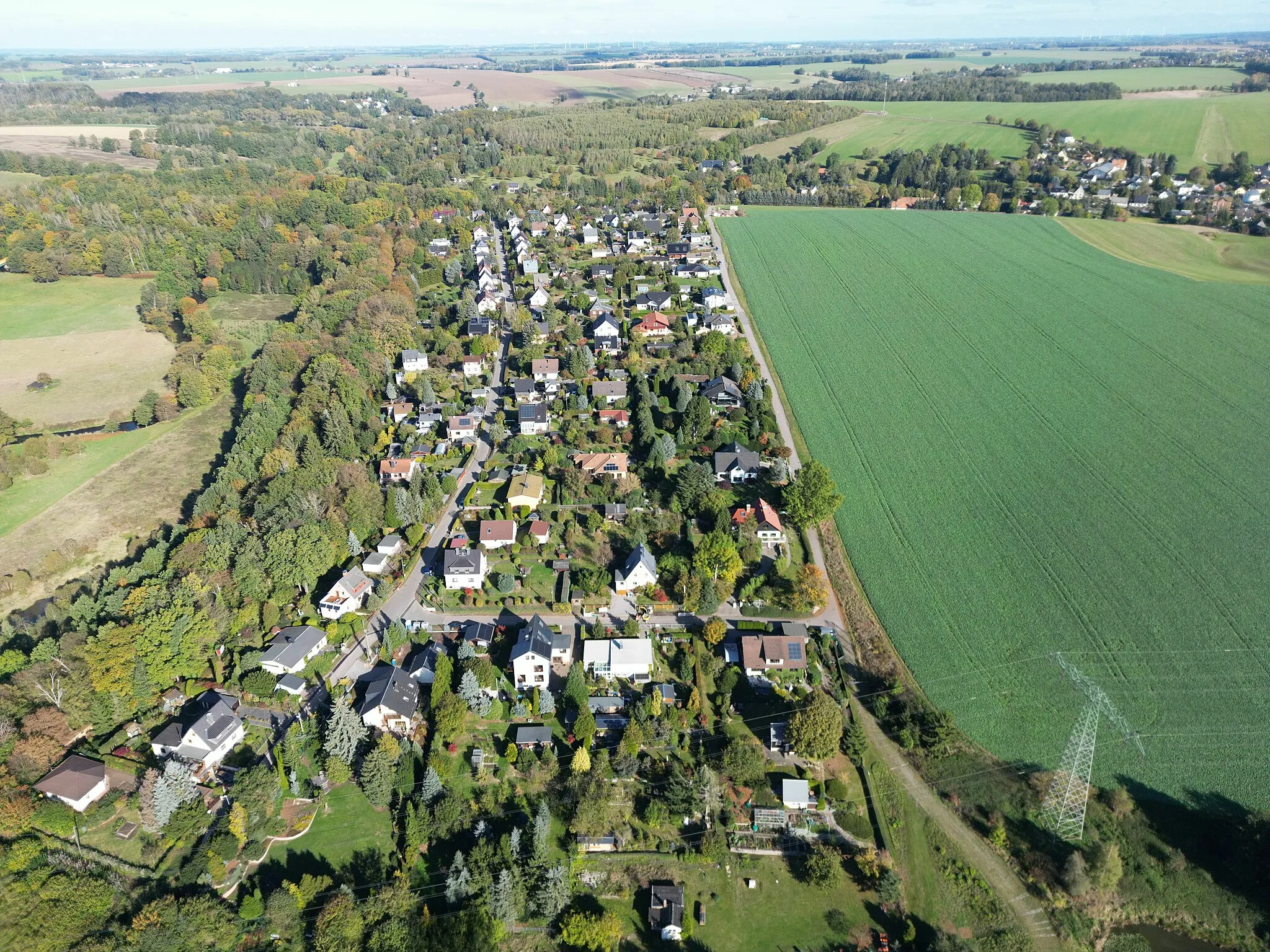 Photo showing: Luftbild der Siedlung 'Am Vorwerk' in Auerswalde