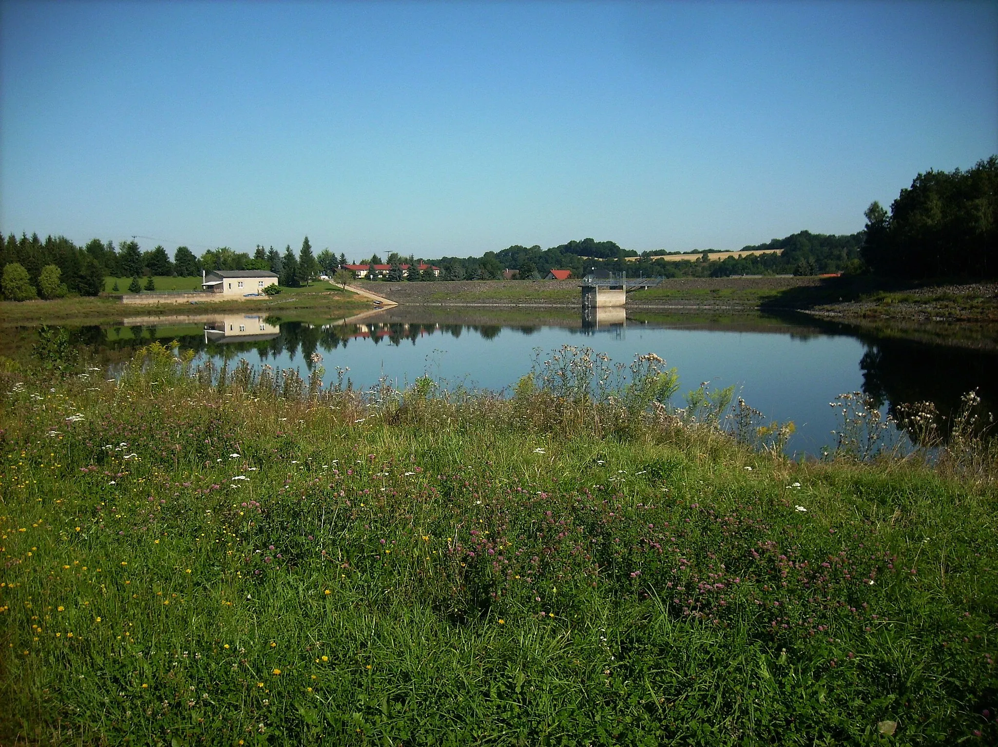 Photo showing: Baderitz Reservoir (Zschaitz-Ottewig, Mittelsachsen district, Saxony)