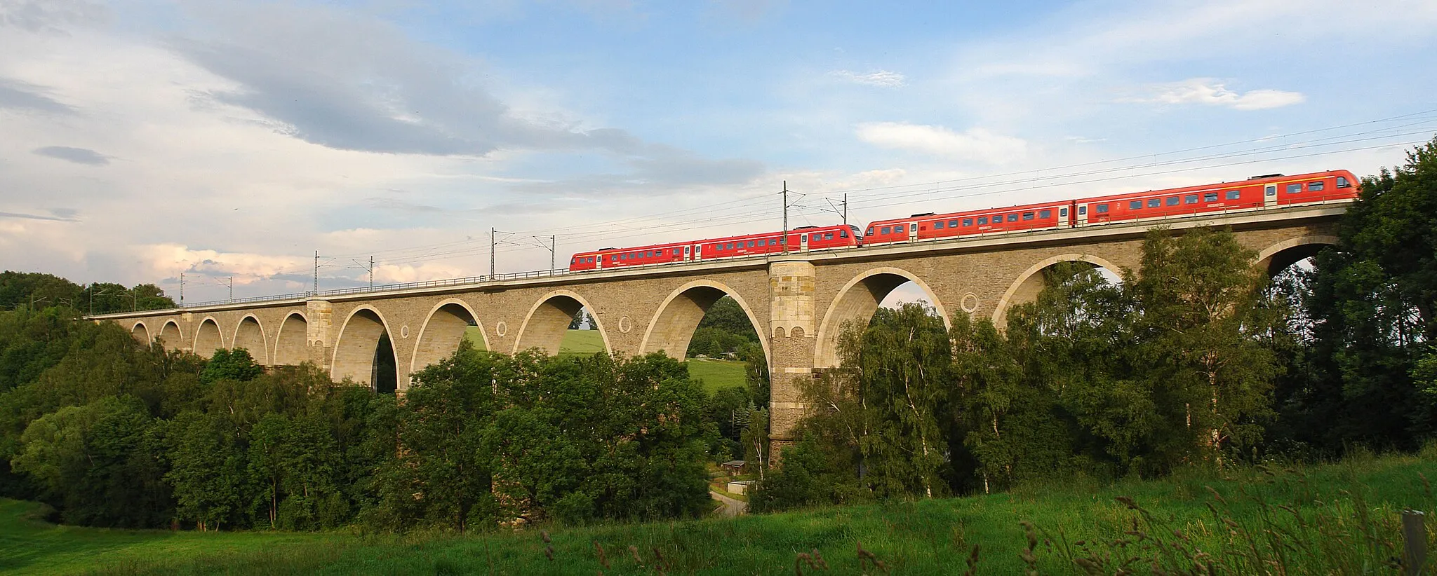 Photo showing: Viadukt der Sachsen-Franken-Magistrale, Gemeinde Oberschöna