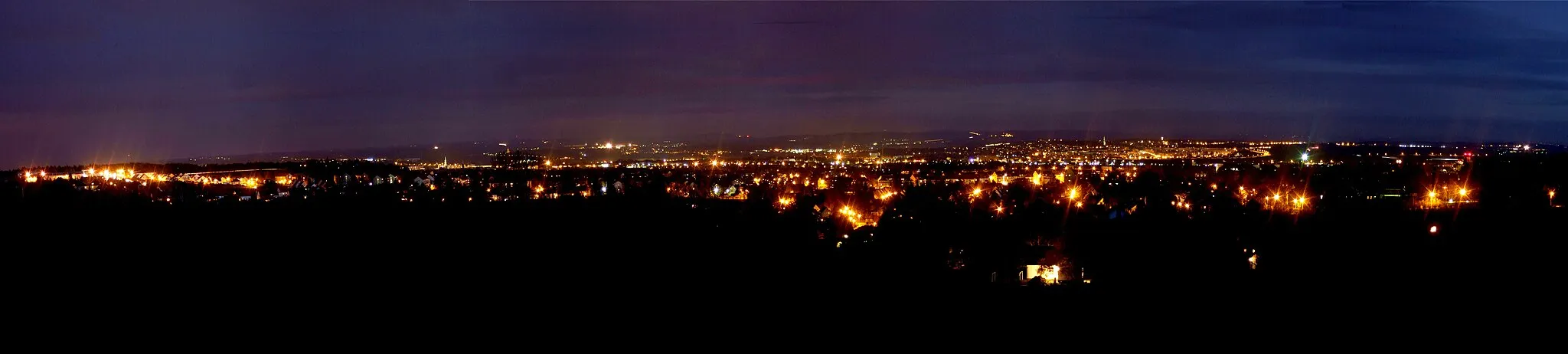 Photo showing: Zwickau panorama at night