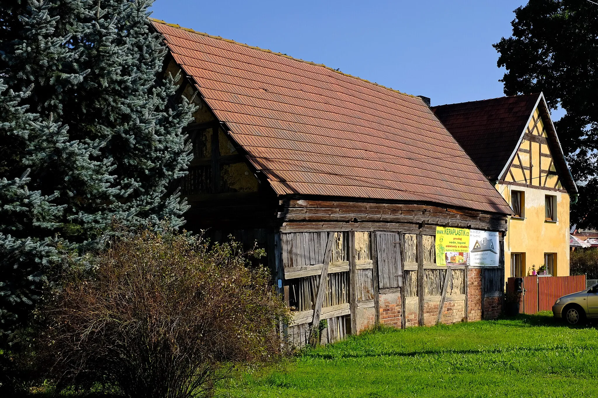 Photo showing: Nebanice, hrázděné stavení, okres Cheb