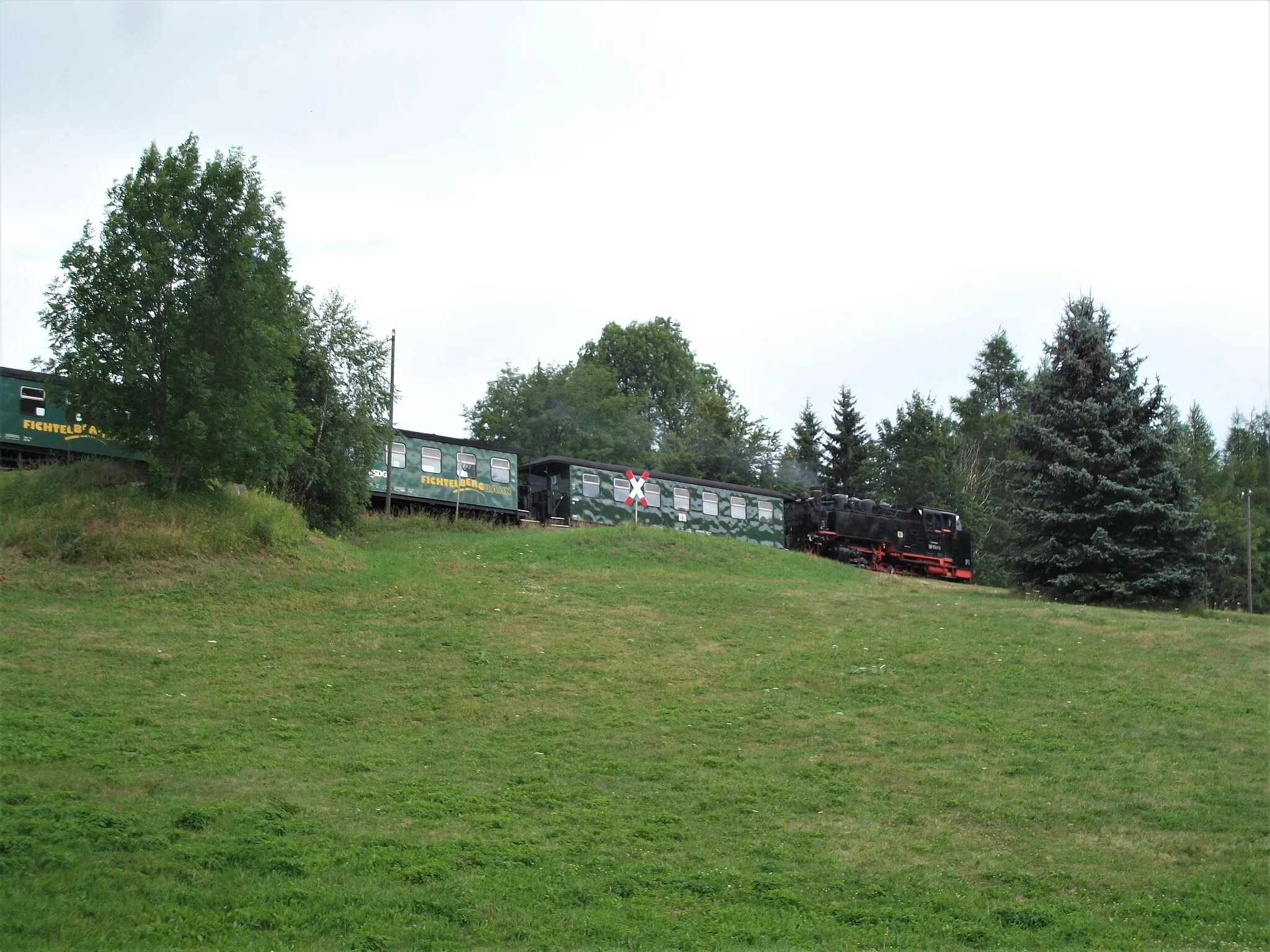 Photo showing: Fichtelbergbahn in Unterwiesenthal
