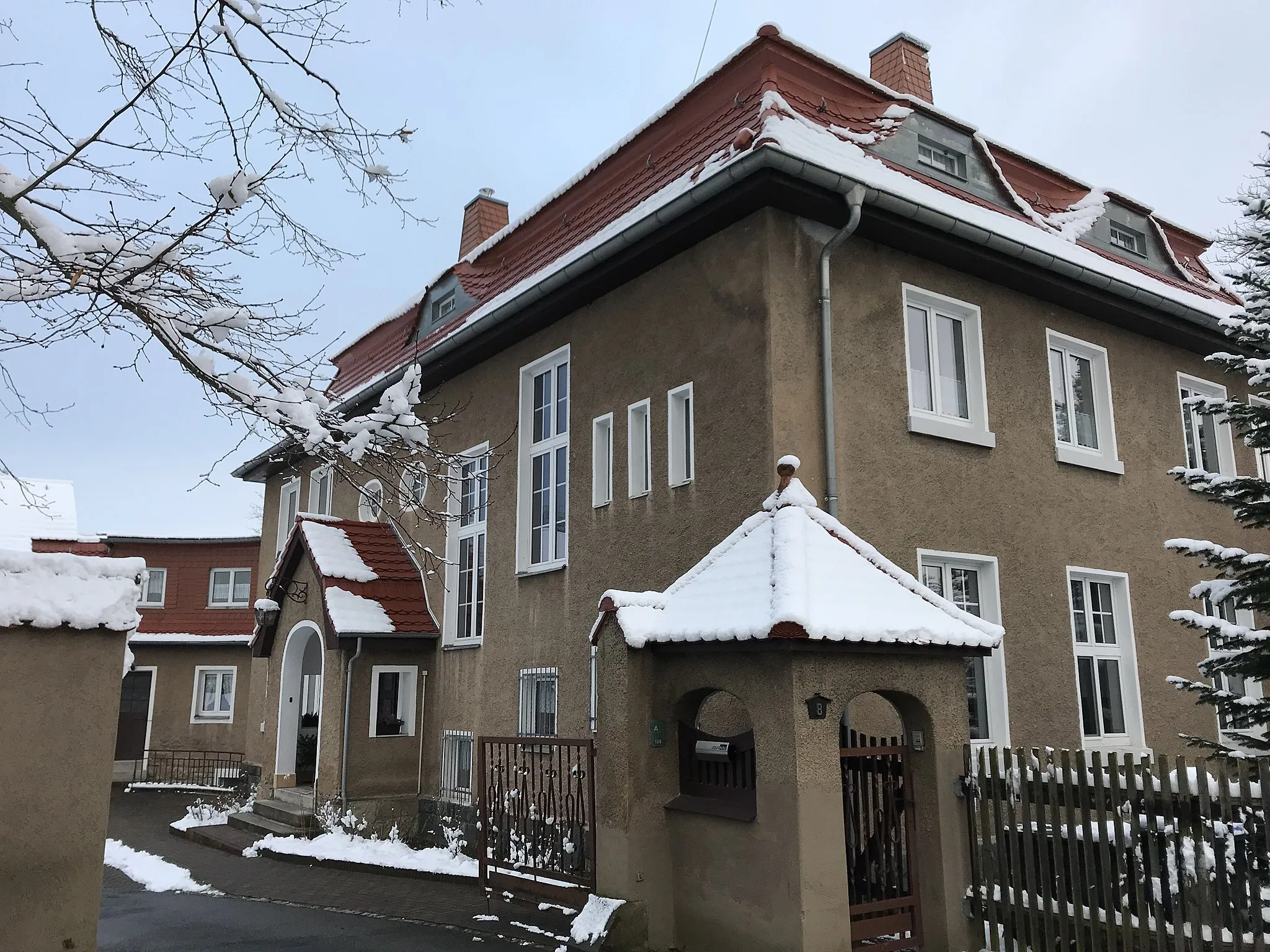 Photo showing: Rittergut Grün, neues Herrenhaus in Abhorn
