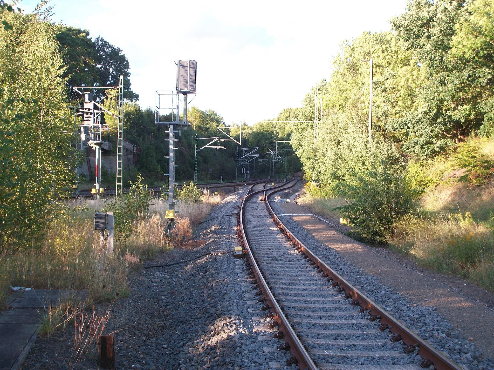 Photo showing: Bahnhof Herlasgrün, Blick Richtung Reichenbach