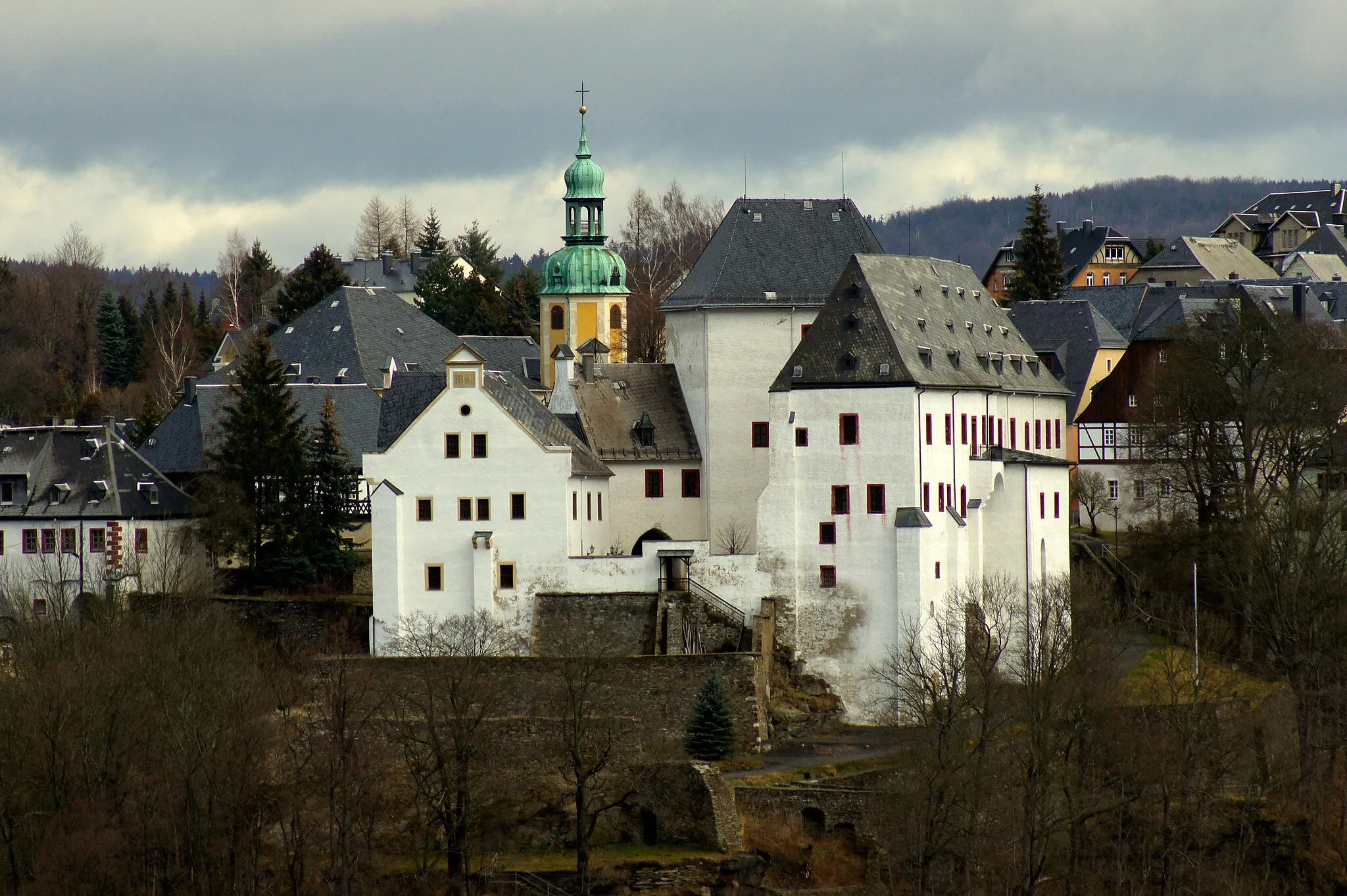 Photo showing: View of Castle Wolkenstein (Erzgebirge, Saxony) from the southwest