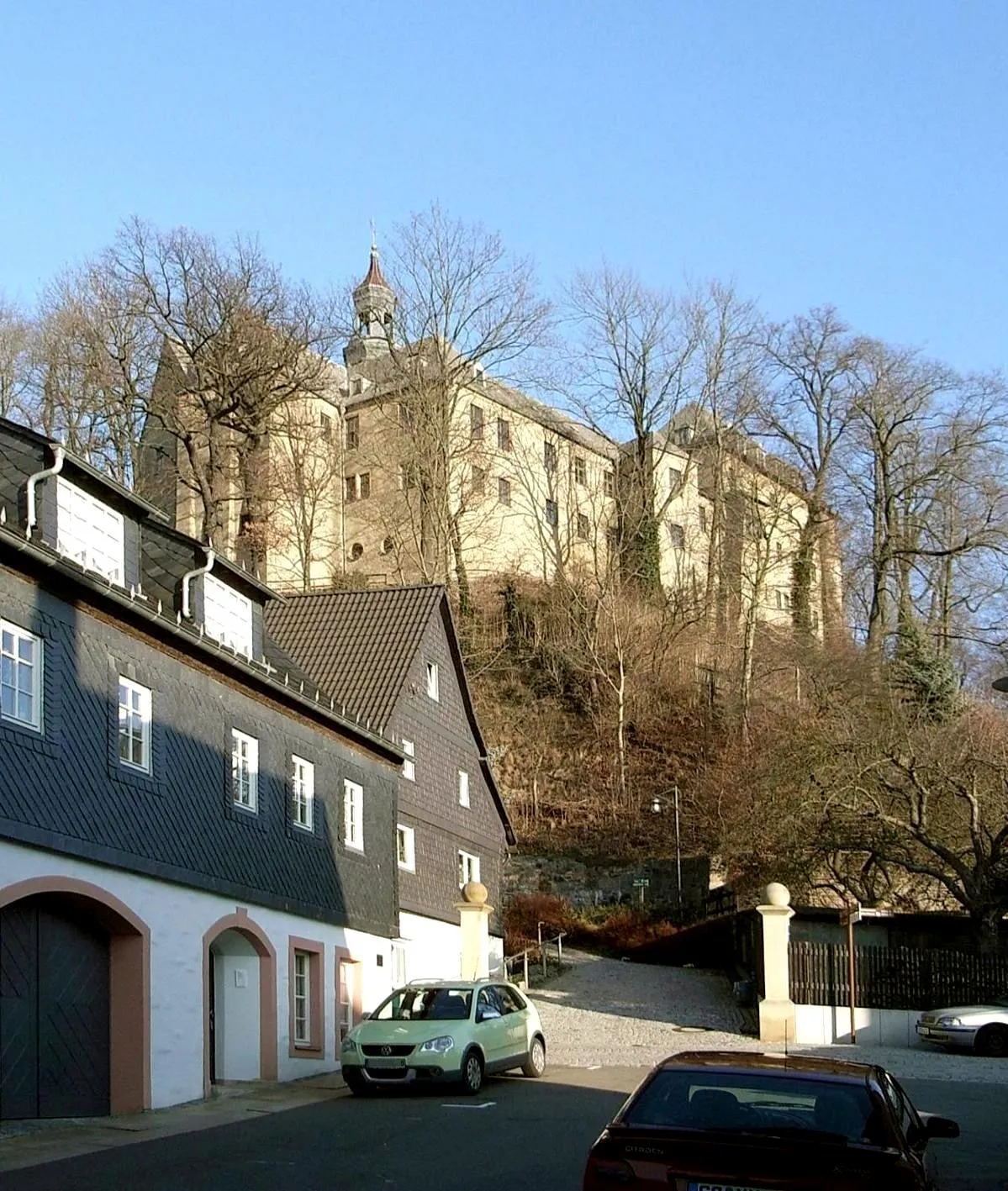 Photo showing: Blick zum Schloss vom Schlossbergaufstieg