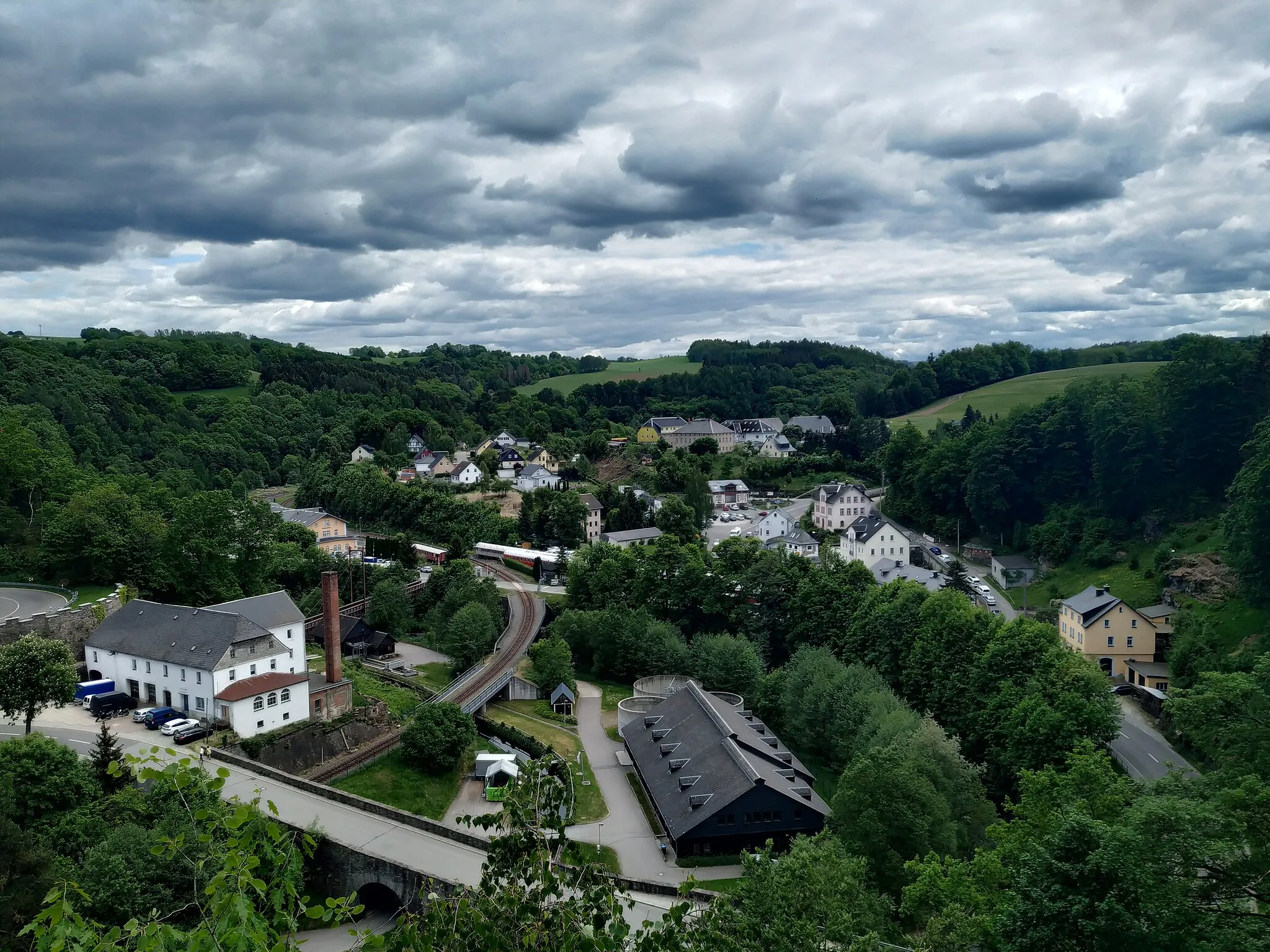 Photo showing: Aussicht vom Ziegenfelsen in Wolkenstein, Erzgebirgskreis (Sachsen)