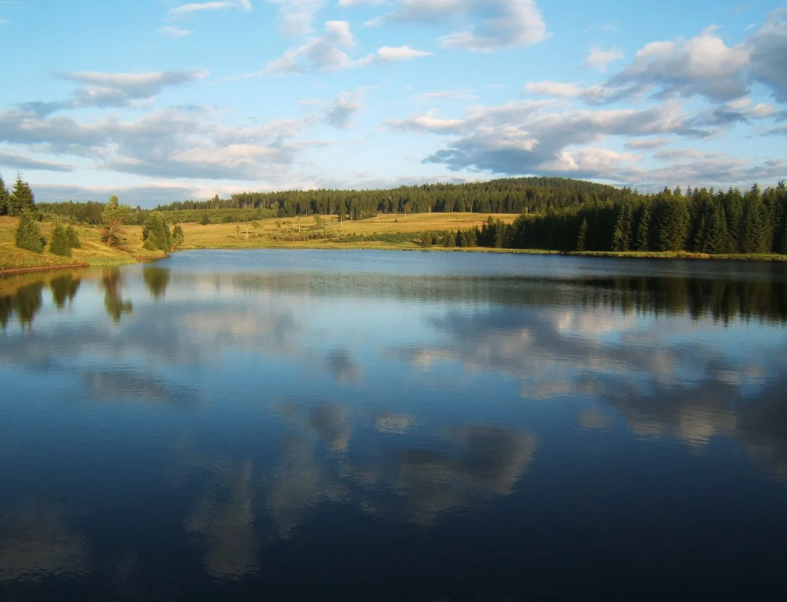 Photo showing: Water reservoir near Myslivny in the Ore Mountains, Czech Republic