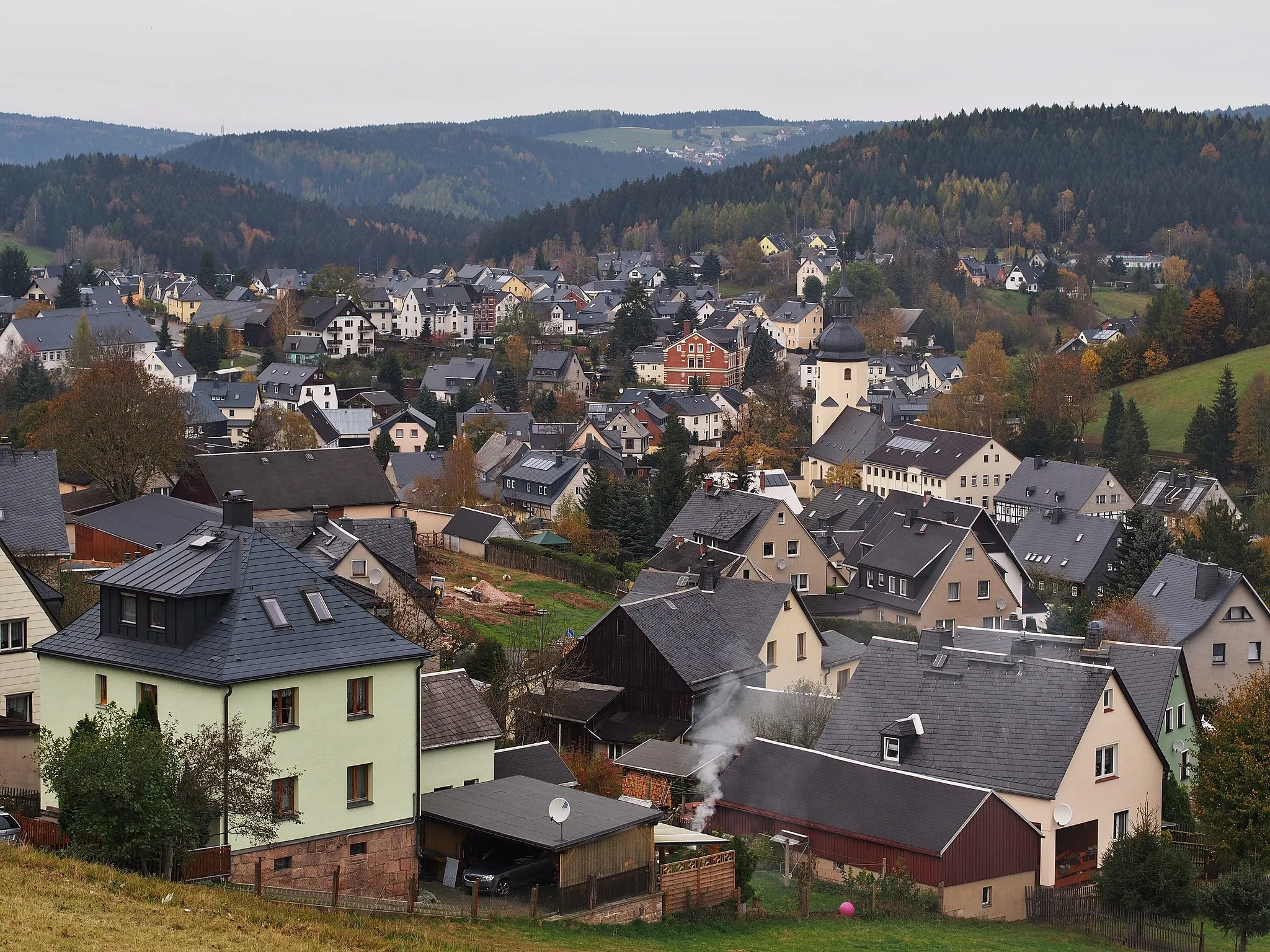 Photo showing: Sosa village, Ore mountains, Germany