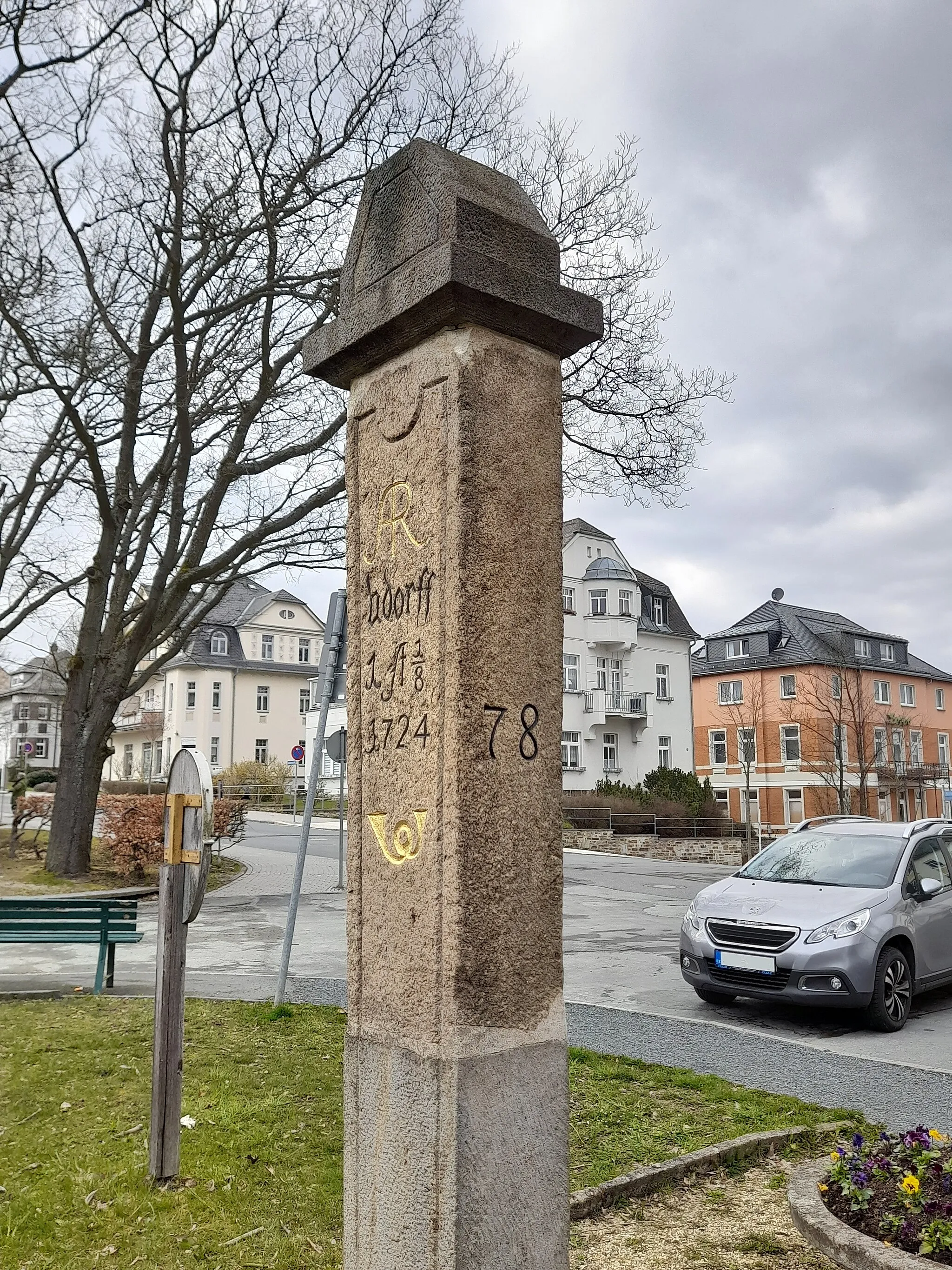 Photo showing: Kursächsische Postmeilensäule Bad Elster