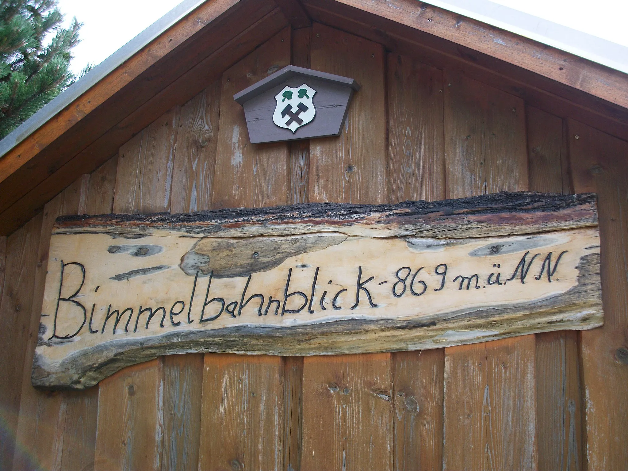 Photo showing: Bimmelbahnblick Hammerunterwiesenthal, Infotafel