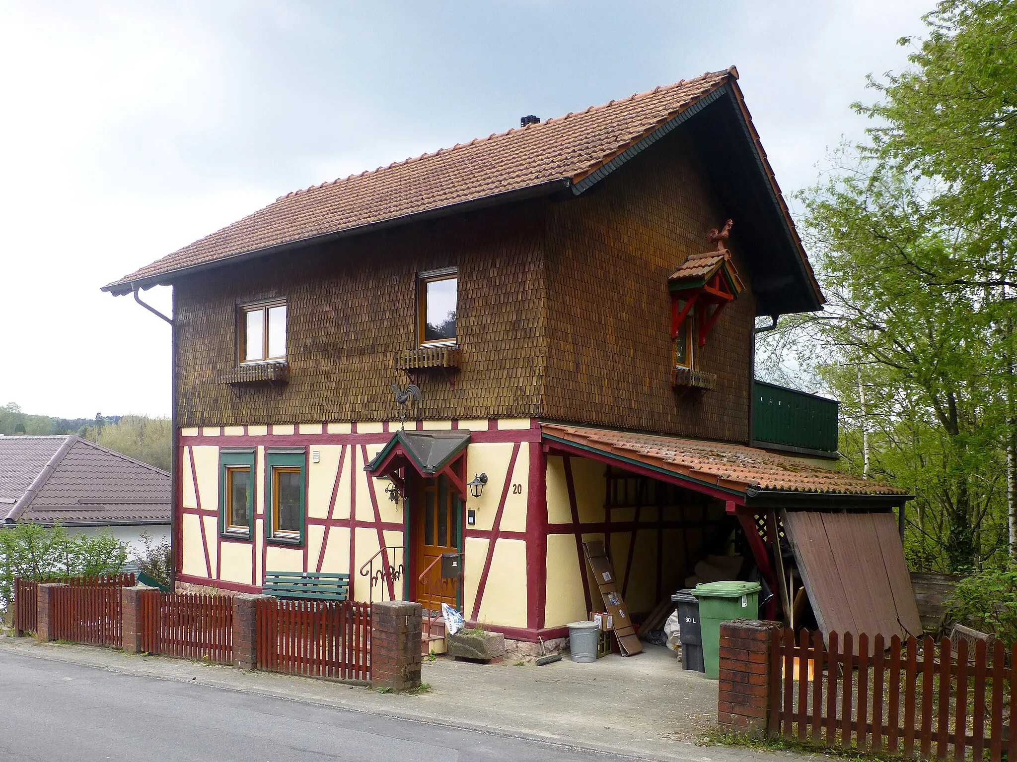 Photo showing: Teilverschindeltes Fachwerkhaus Hiltersklinger Weg 20 in Hammelbach