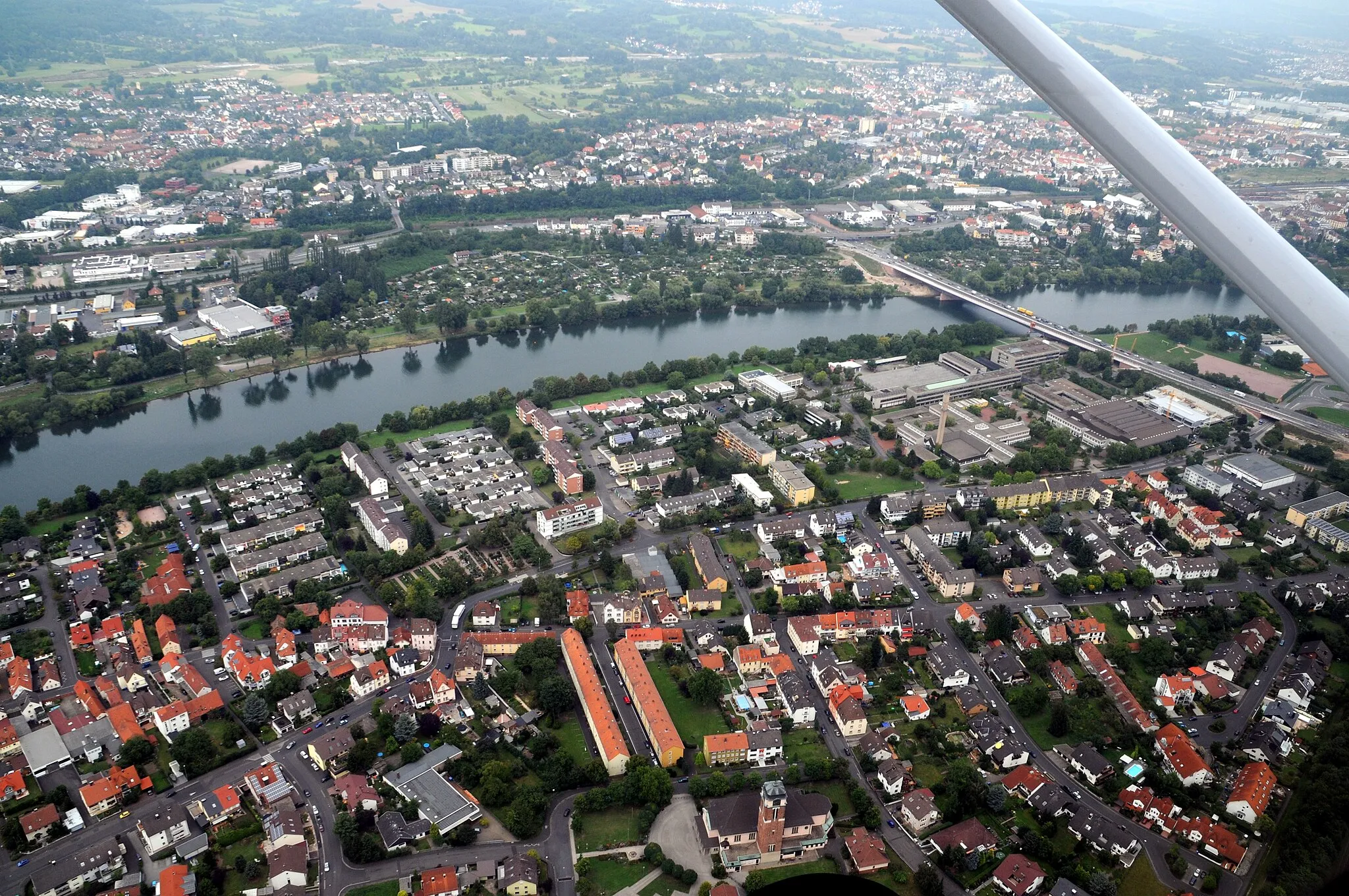 Photo showing: Leider & Damm, Aschaffenburg, Bavaria, Germany, aerial photograph