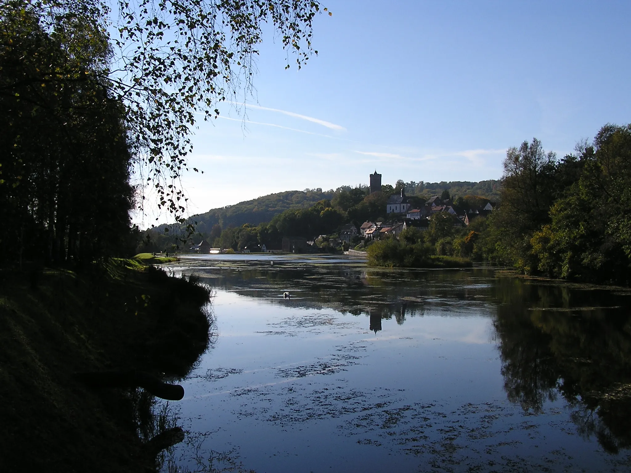 Photo showing: Hydroelectric plant “Lissberg” at the Nidder at Ortenberg in the Vogelsberg, Germany