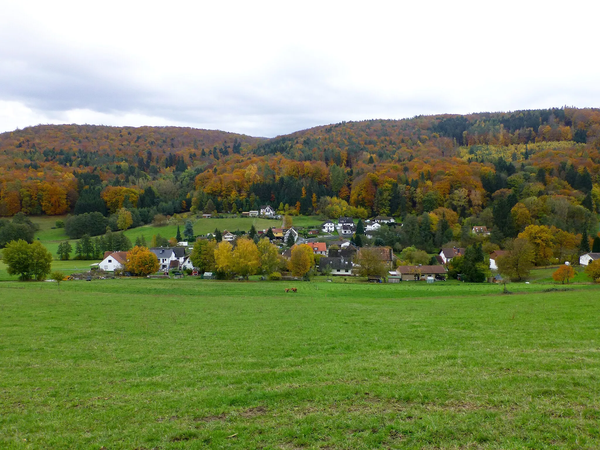 Photo showing: Webern (Ortsteil von Modautal) von Nordwesten gesehen
