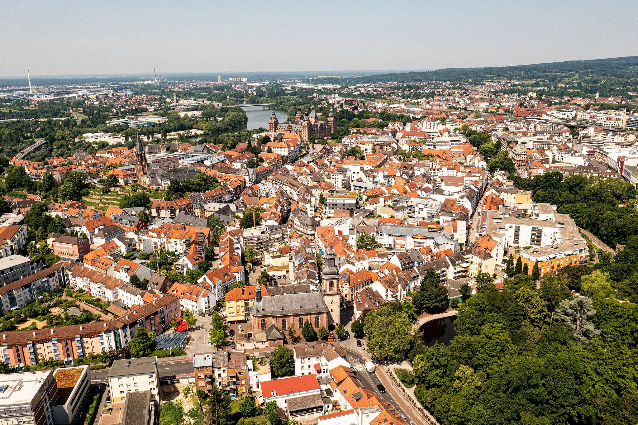 Photo showing: Blick über die Innenstadt von Aschaffenburg, Juni 2021