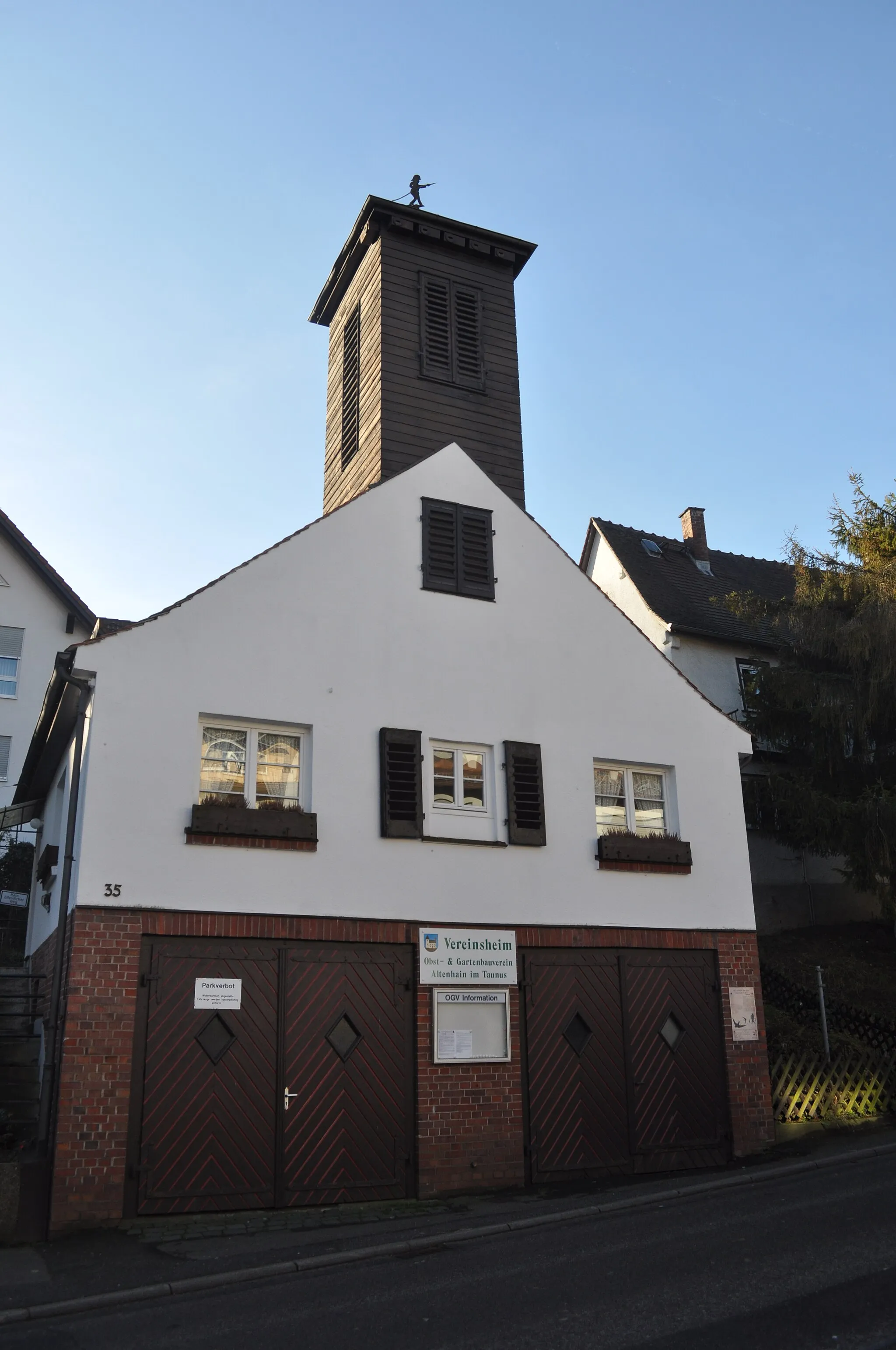 Photo showing: Langstraße 35 in Altenhain, altes Spritzenhaus, heute Vereinsheim