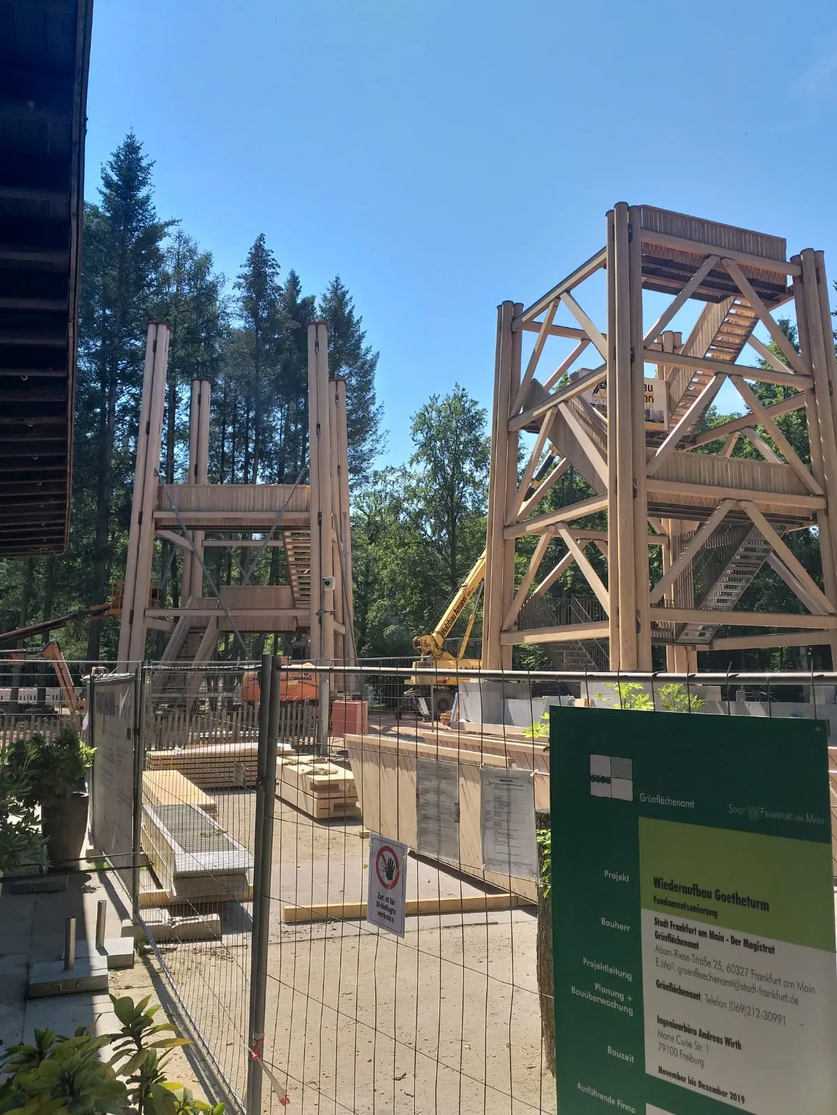 Photo showing: Goetheturm, Wiederaufbau, 14. Juli 2020, Modul 1 und 2