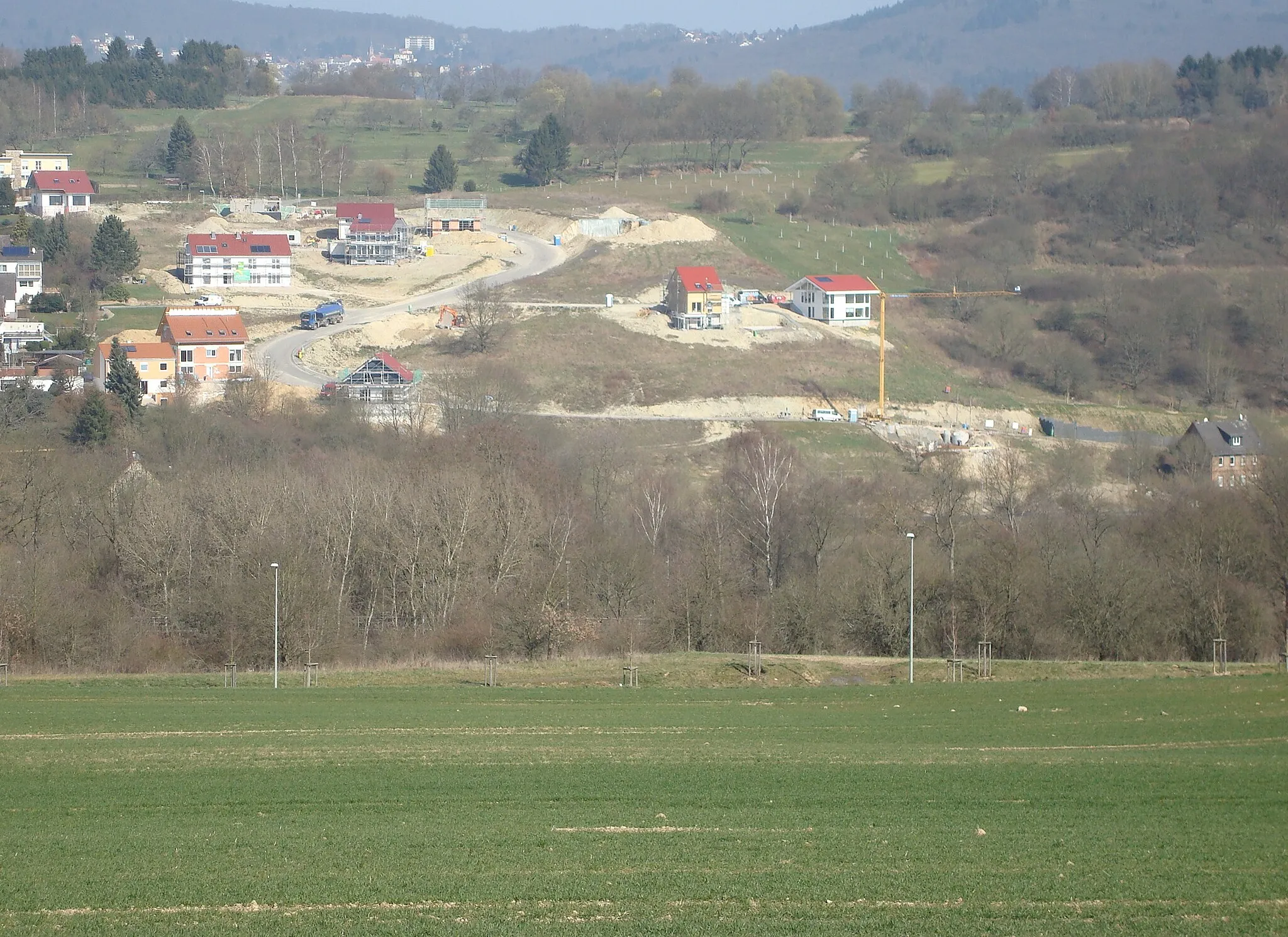 Photo showing: Niederjosbach Neubaugebiet, März 2014