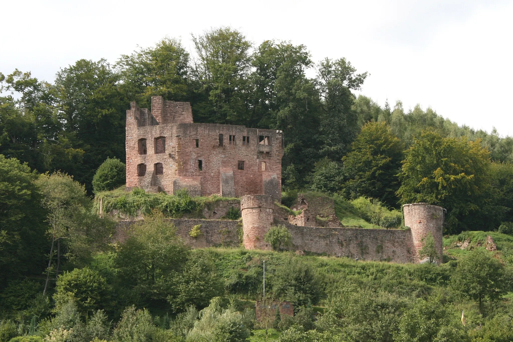 Photo showing: Ansicht der de:Burg Freienstein bei Gammelsbach im Odenwaldkreis, Hessen. Blick von Osten.