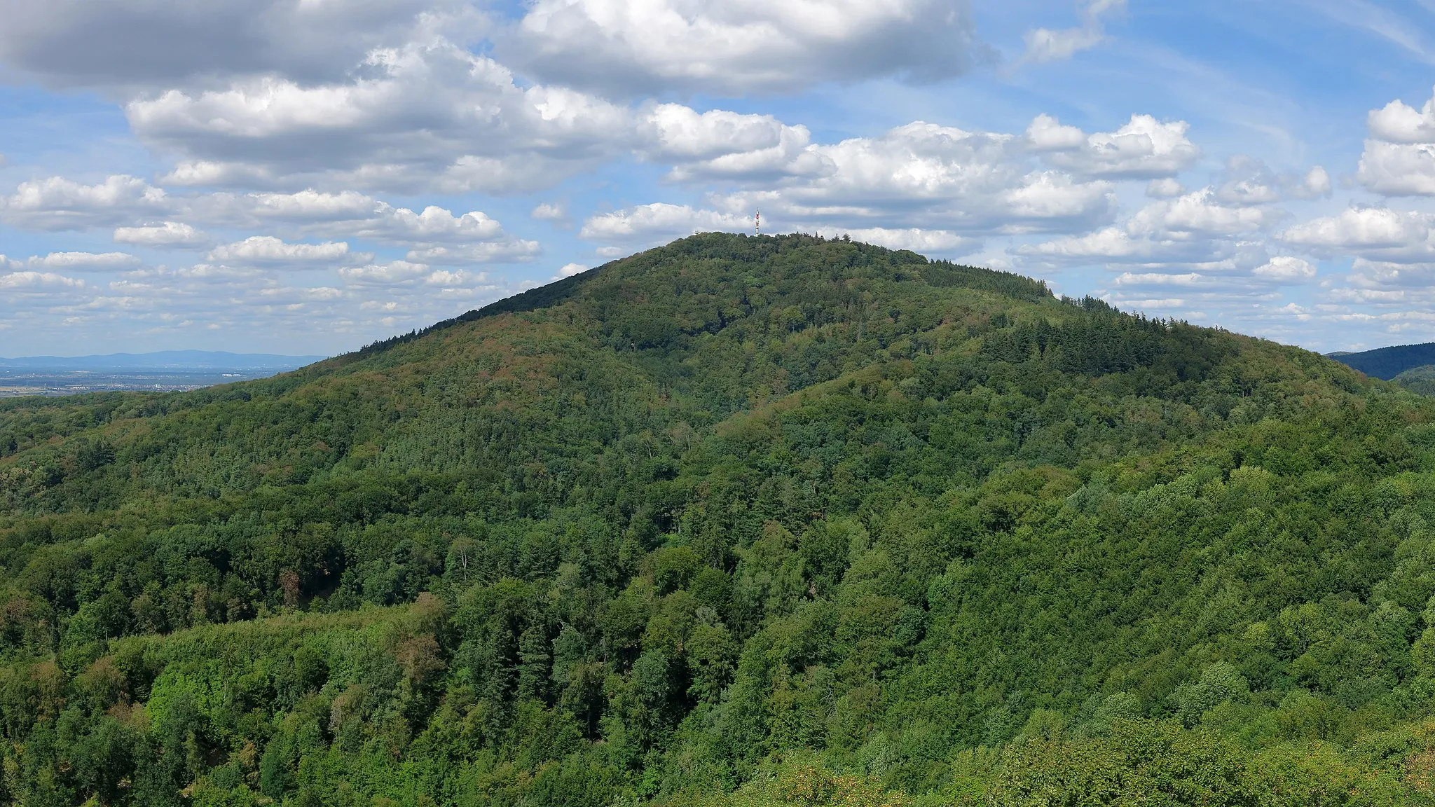 Photo showing: The Melibokus in the Odenwald, seen from Auerbach Castle, Hesse