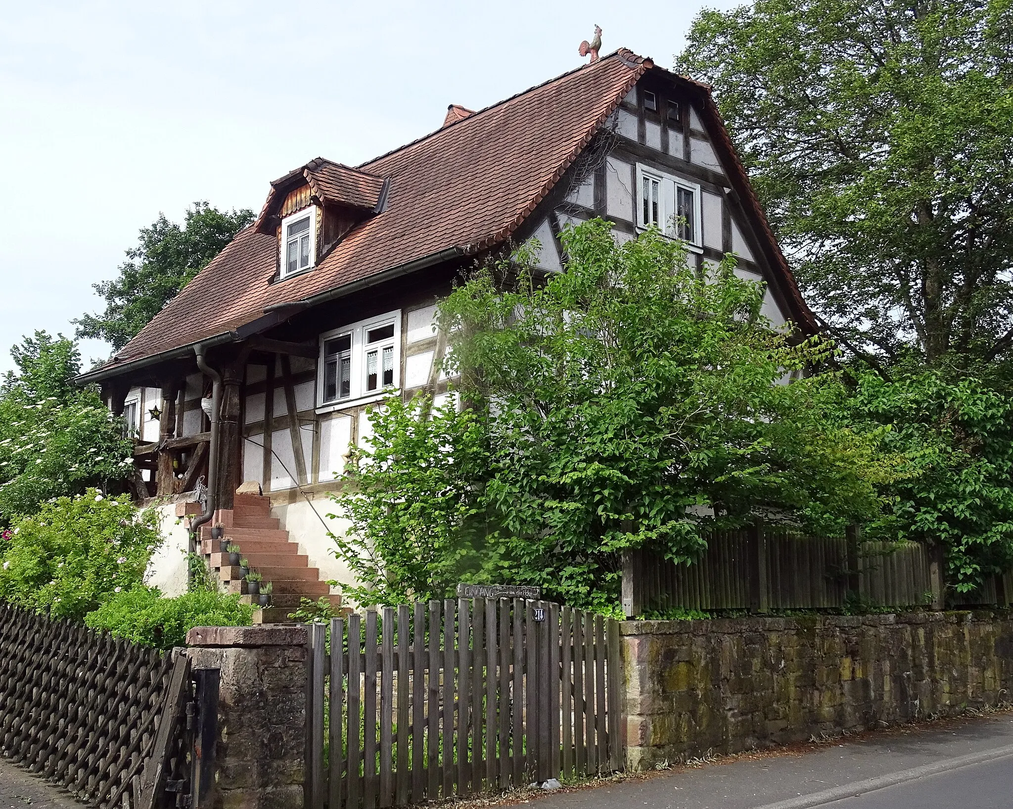 Photo showing: Half-timbered house in Krombach, Hauptstraße 214