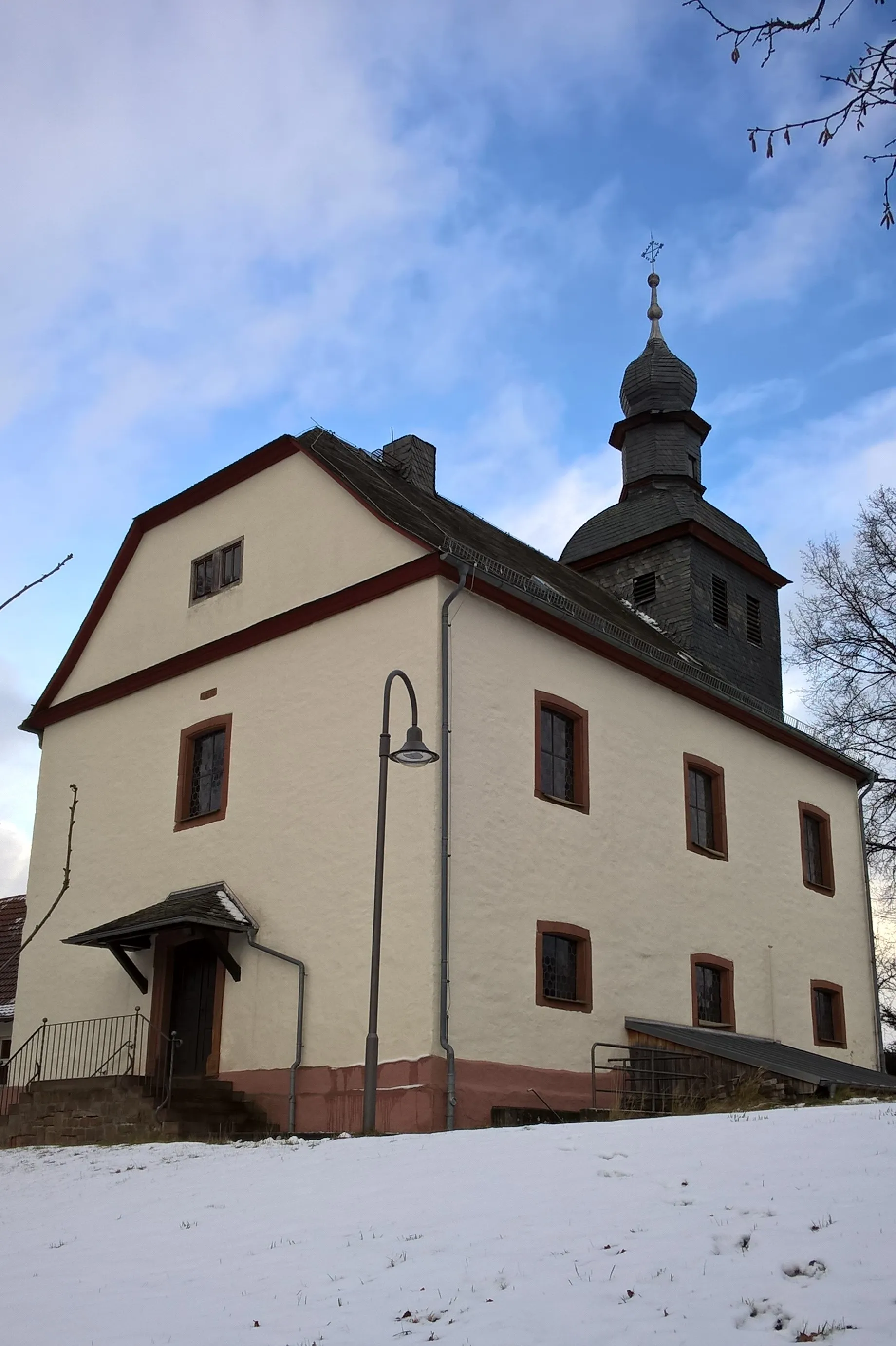 Photo showing: Evangelische Kirche Groß-Eichen, Gemeinde Mücke, Vogelsbergkreis, Hessen, Deutschland