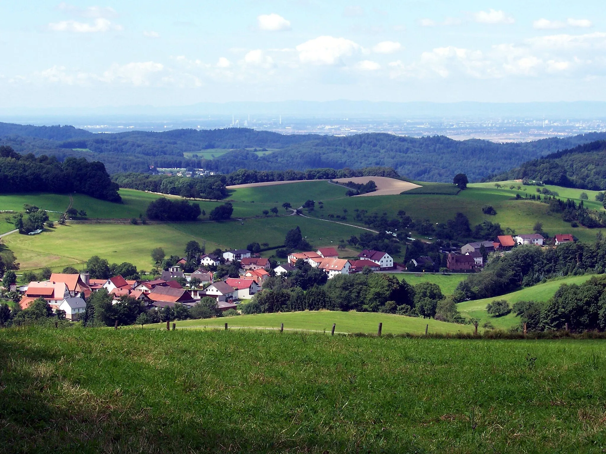 Photo showing: Blick über Löhrbach in die Rheinebene