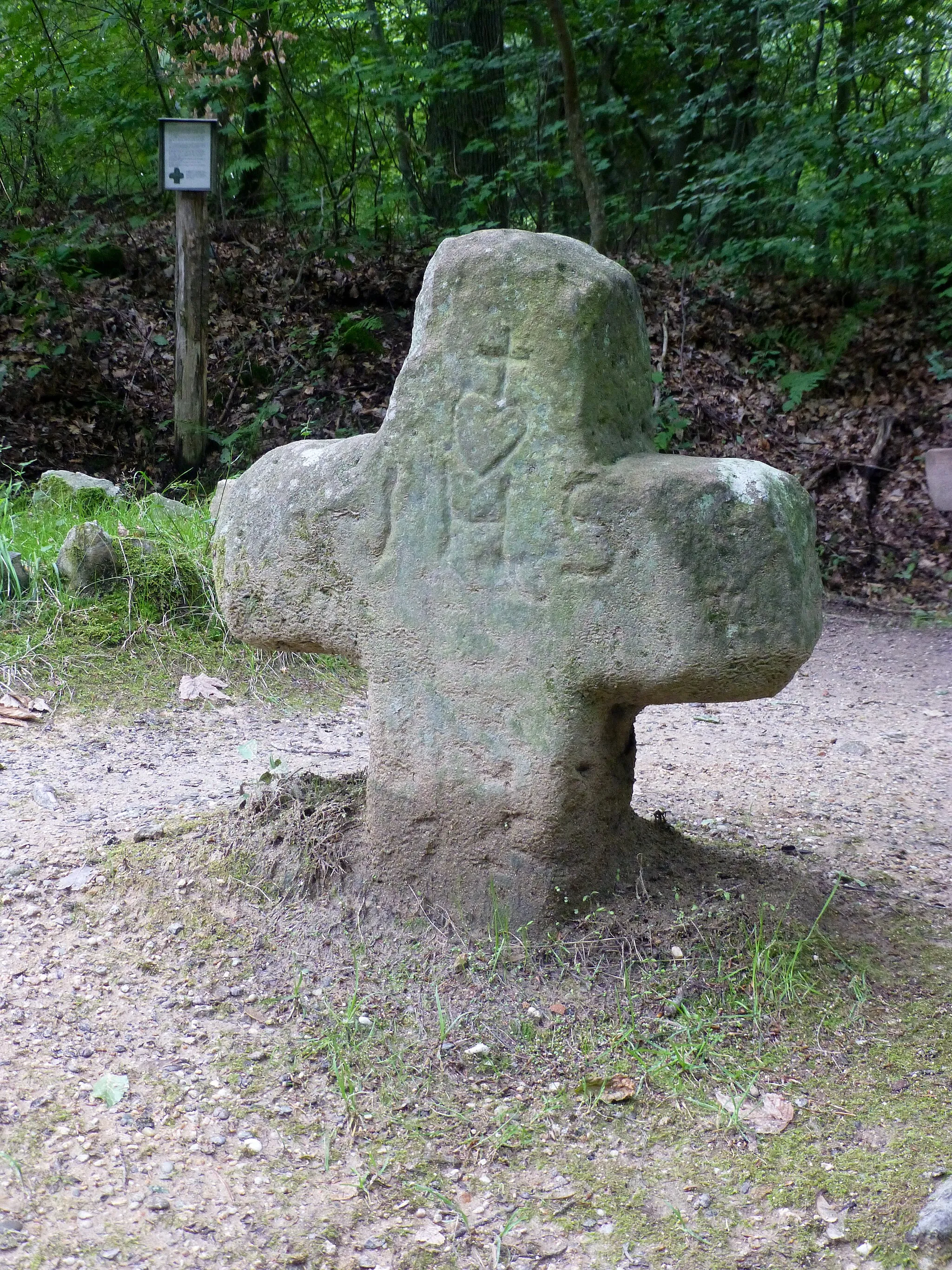 Photo showing: Franzosenkreuz im Wald südöstich oberhalb von Birkenau