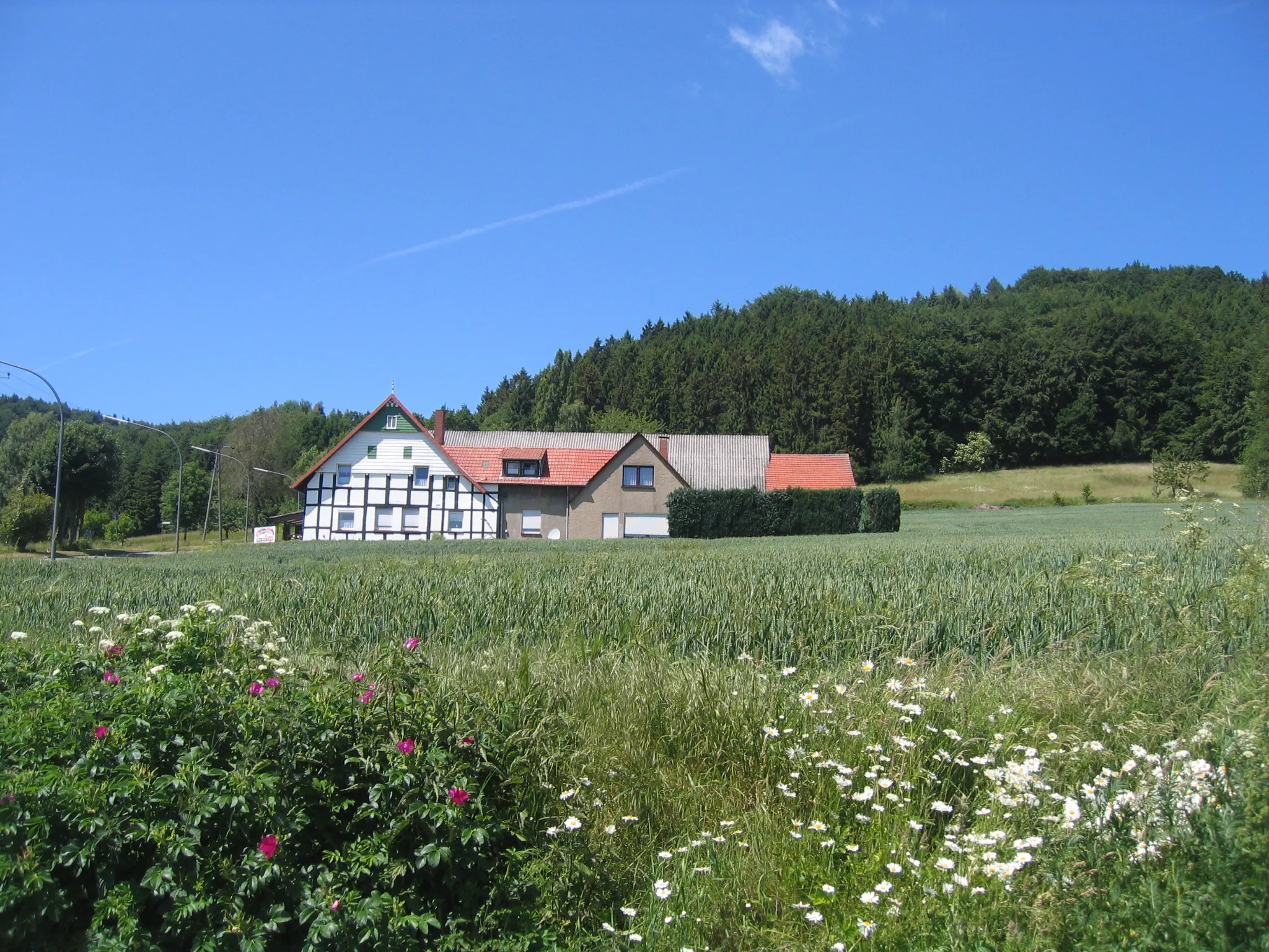 Photo showing: Timber framed house in Hüllhorst, District of Minden-Lübbecke, North Rhine-Westphalia, Germany.