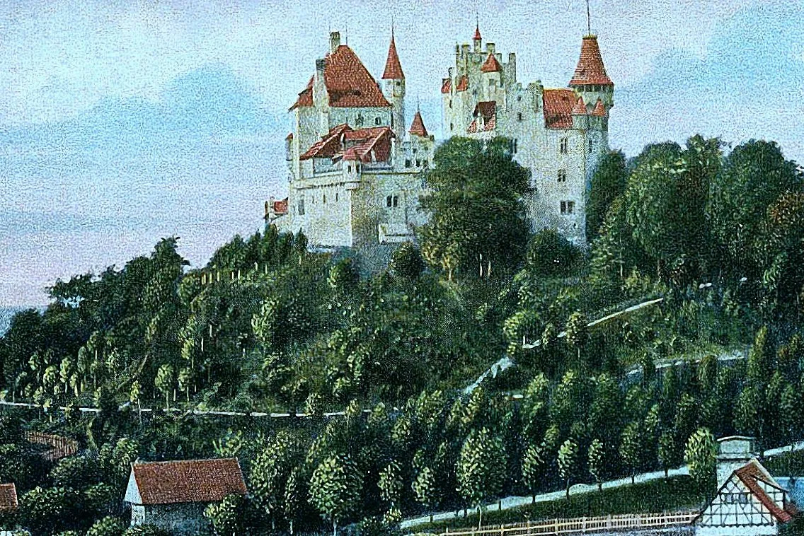 Photo showing: Die Burg Calenberg bei Warburg, 15 Jahre nach dem Komplettumbau durch den Baumeister Wiethase im Auftrag des Kaufmanns Hugo Schuchard, Lithographie, 1899