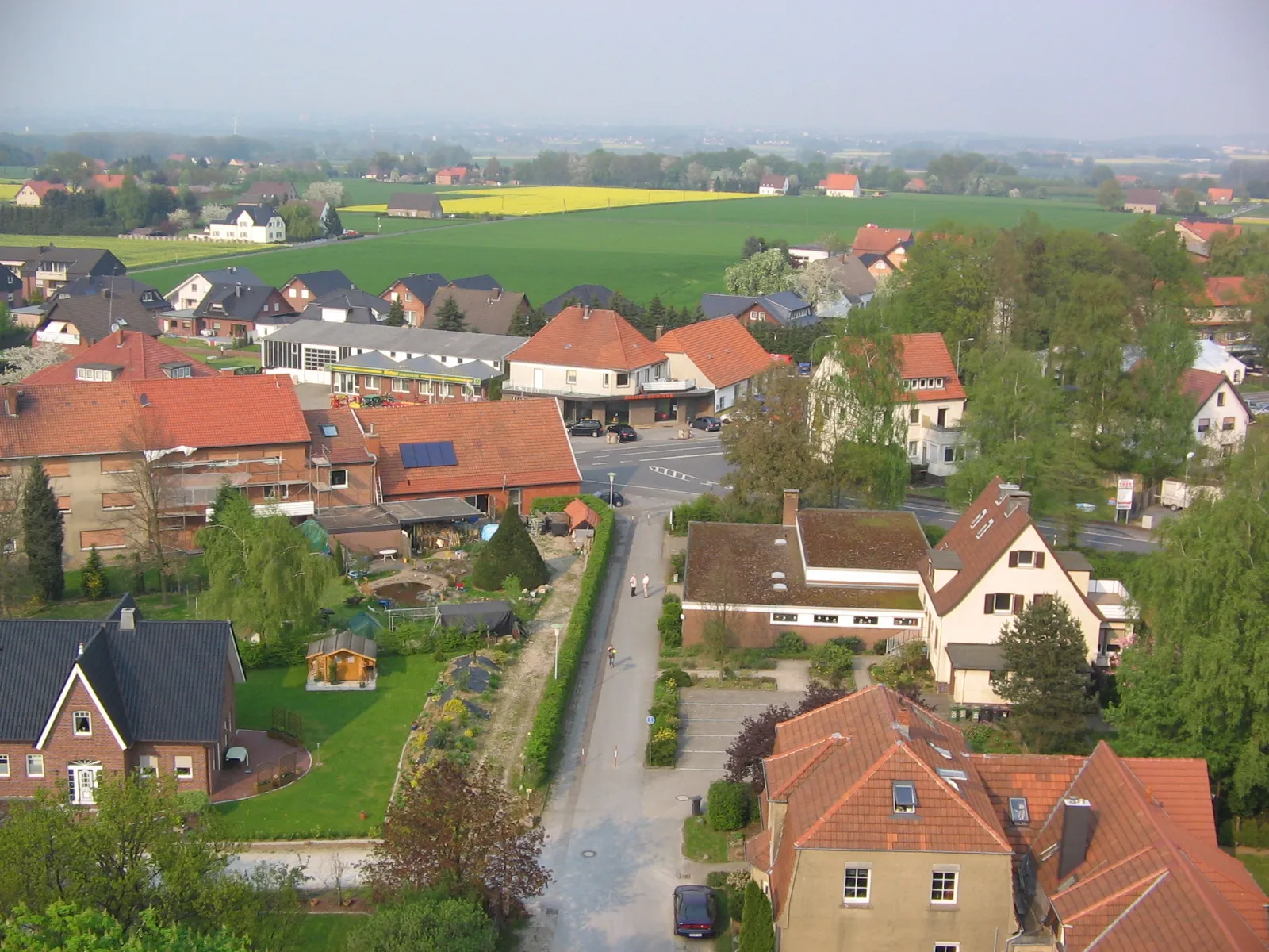 Photo showing: Aerial view on Dreyen in town of Enger, District of Herford, North Rhine-Westphalia, Germany.