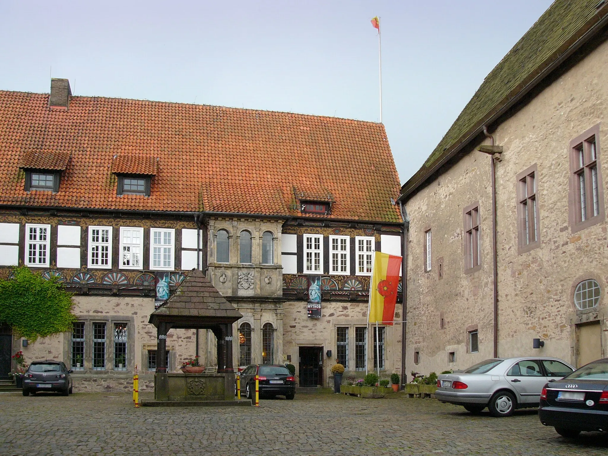 Photo showing: Blomberg castle, Germany, view to the courtyard