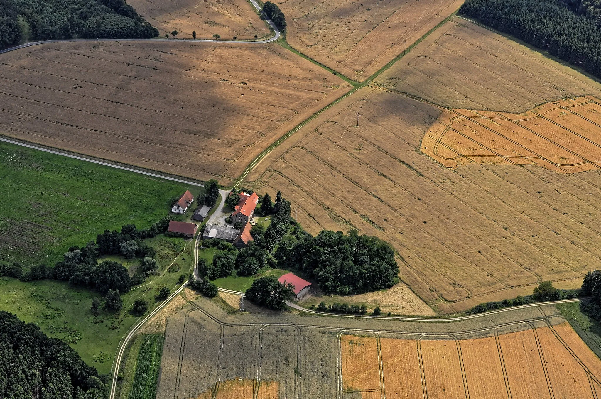 Photo showing: Bilder vom Flug Nordholz-Hammelburg 2015: Selbeck, Hof am Riechenberg