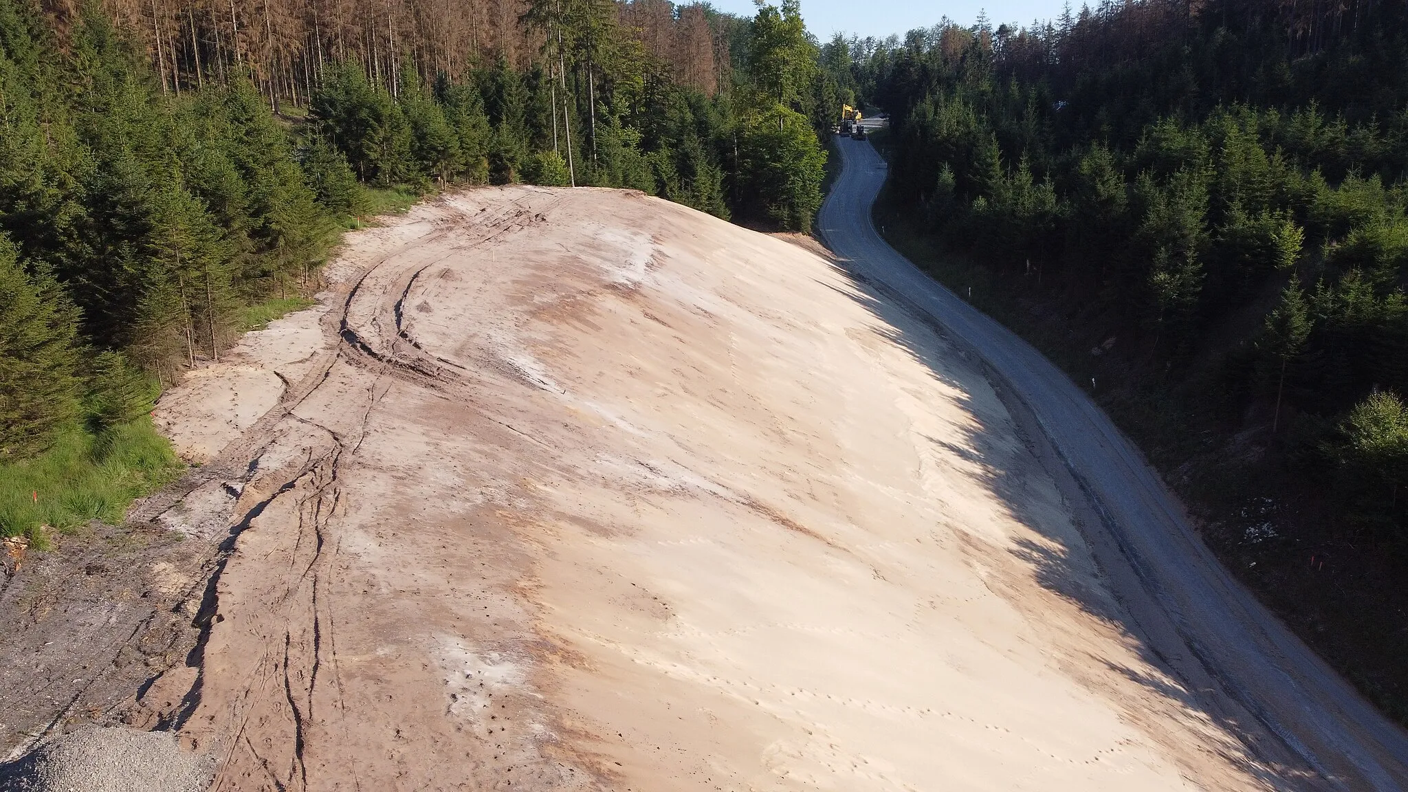 Photo showing: Bauarbeiten an der Gauseköte zur Hangabflachung