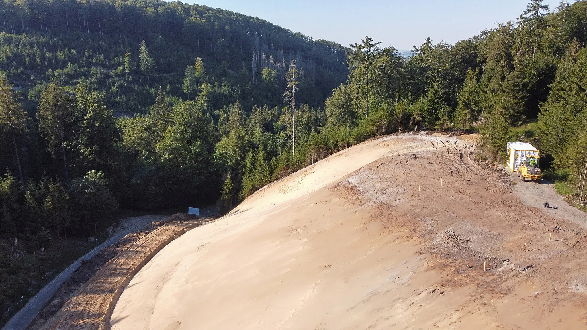 Photo showing: Bauarbeiten an der Gauseköte zur Hangabflachung