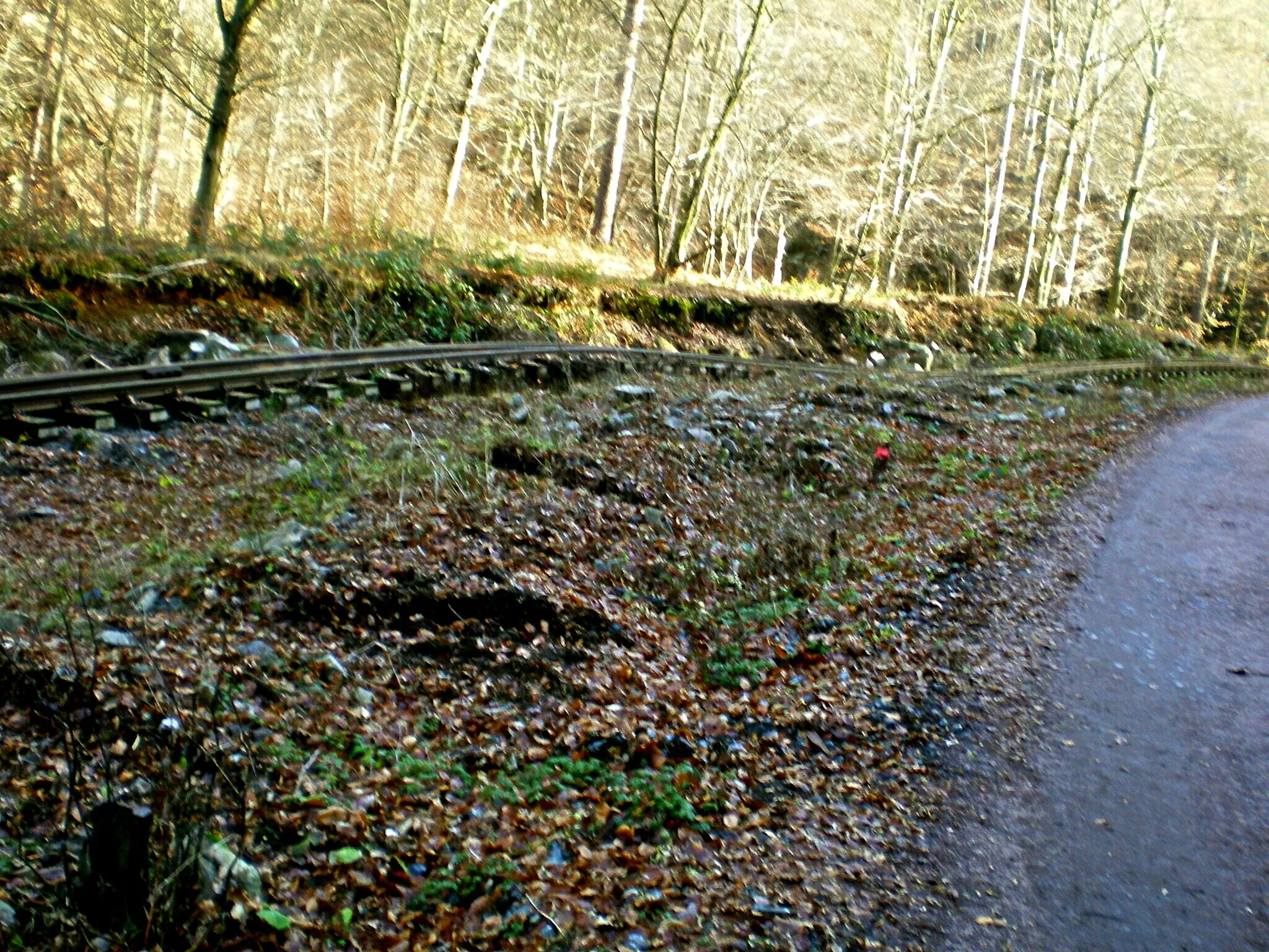 Photo showing: Rabenauer Grund: Flutschäden von 2002 und Instandsetzung der Schmalspurstrecke der Weißeritztalbahn