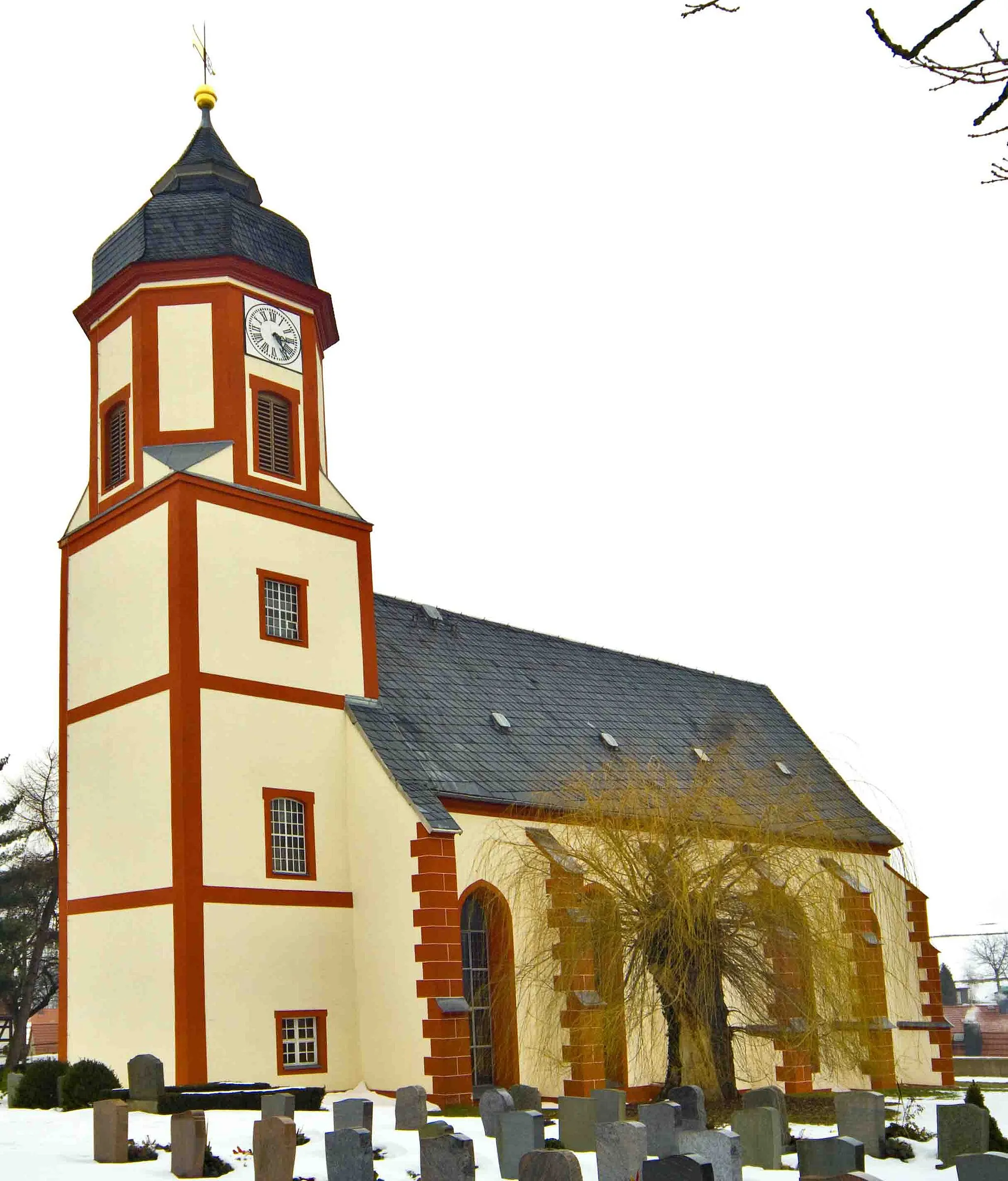 Photo showing: Kirche in Schrebitz Blick in Südrichtung am 23.1.2010