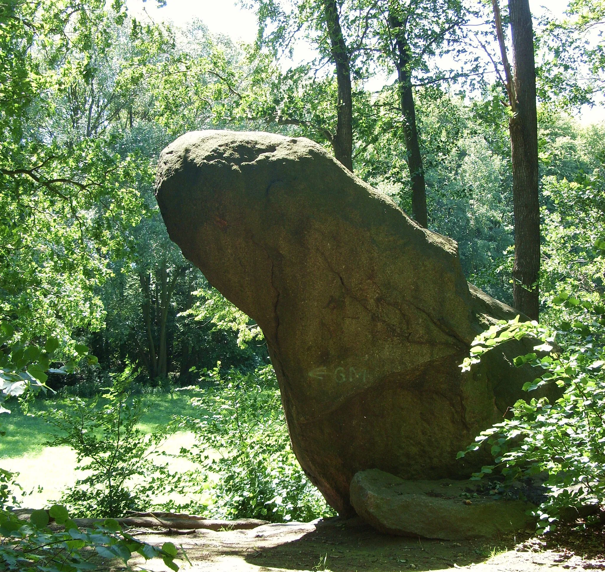 Photo showing: The "Frog stone" near Miltitz/Miłoćicy, Bautzen district.