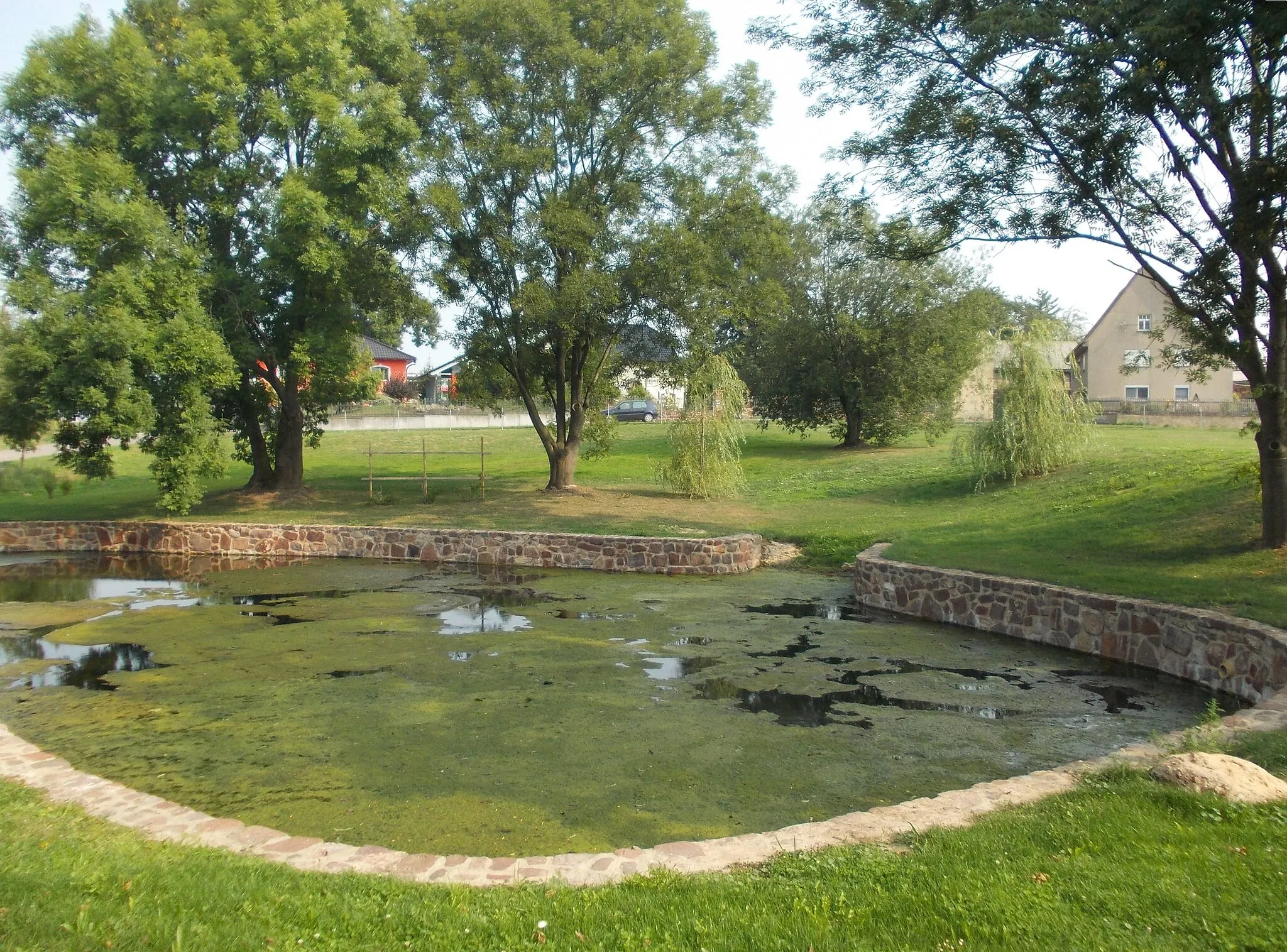 Photo showing: Pond in Kleinpelsen (Leisnig, Mittelsachsen district, Saxony)