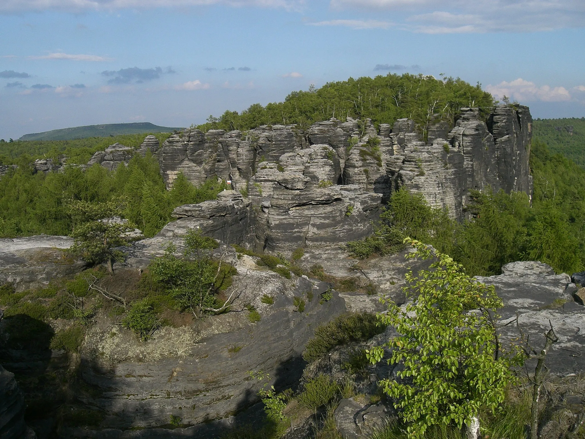 Photo showing: Labské pískovce - panorama, Czech Republic. Part Tiské stěny near Tisá village.