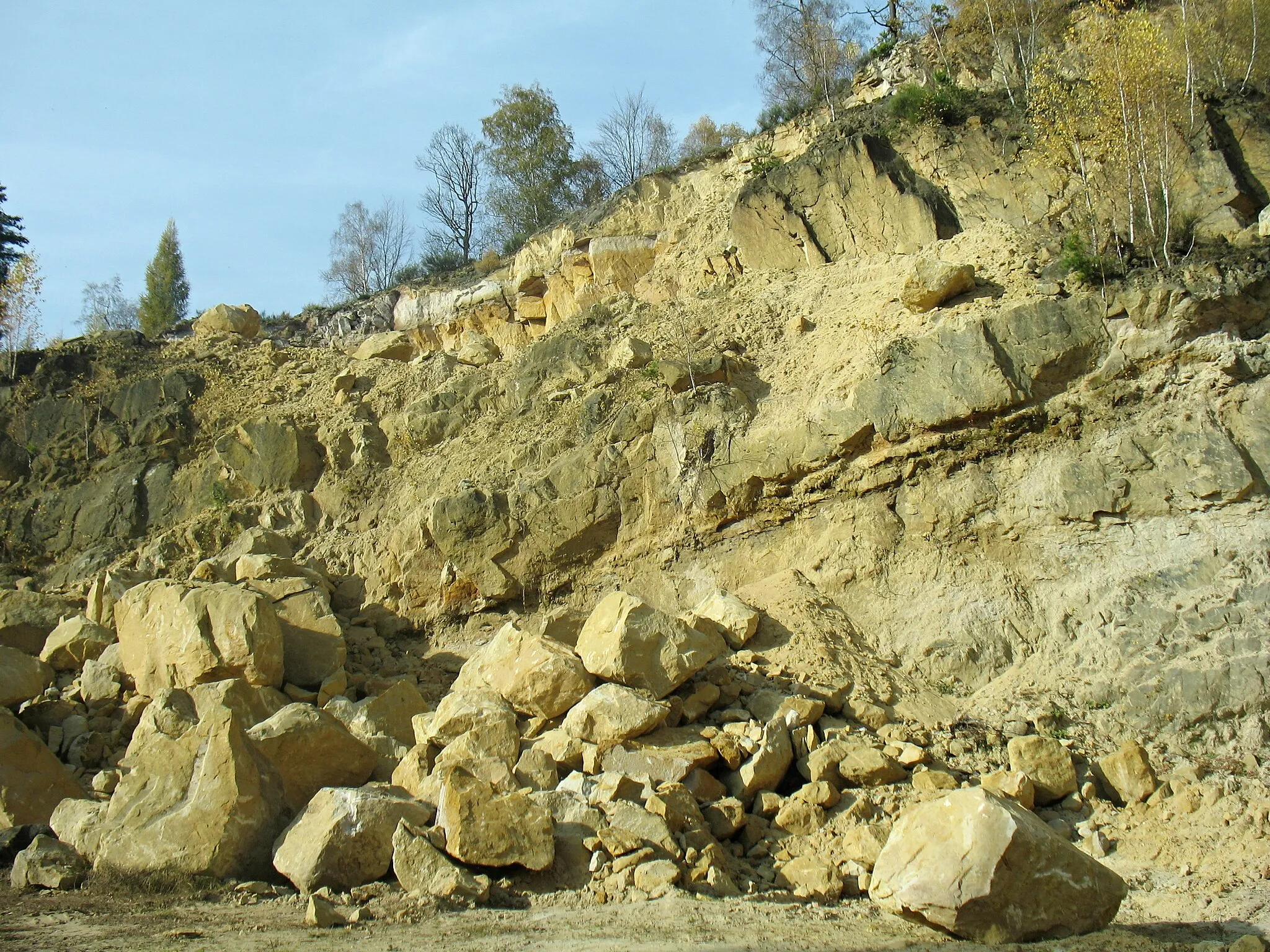 Photo showing: Sandstone quarry in Česká Kamenice, Děčín District
