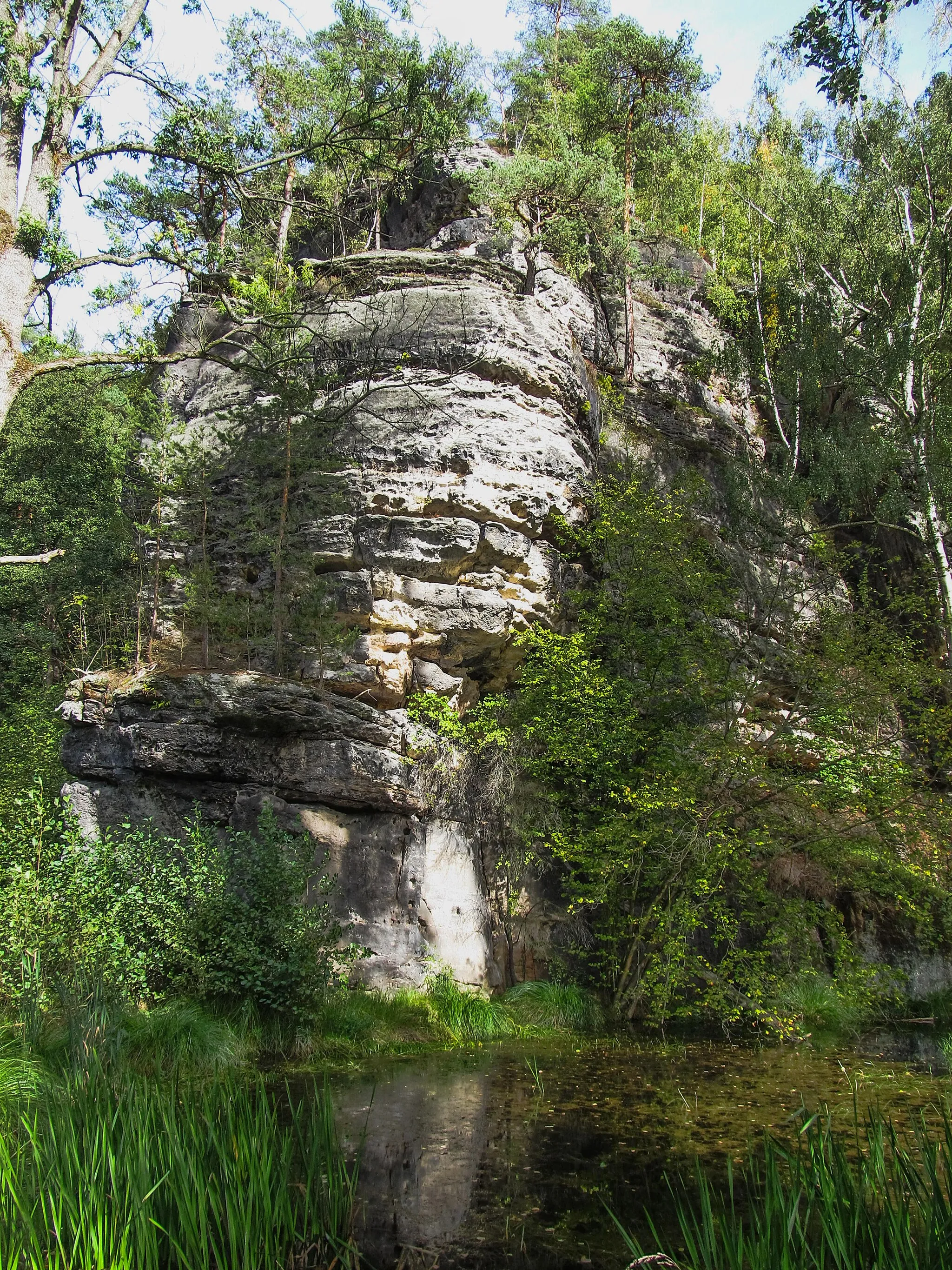 Photo showing: Skály u jezírka pod vyhlídkou